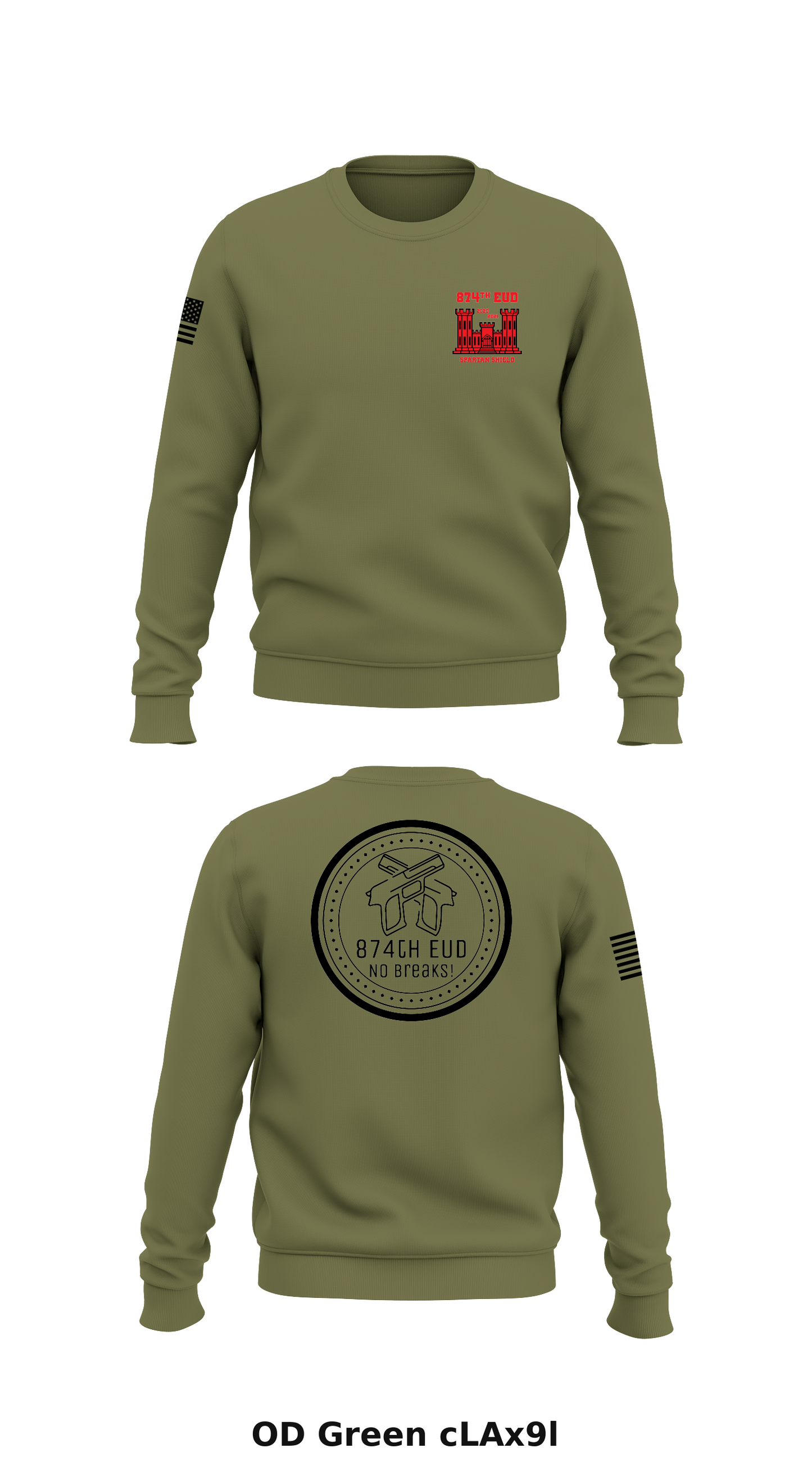 874th EUD Store 1 Core Men's Crewneck Performance Sweatshirt - cLAx9l
