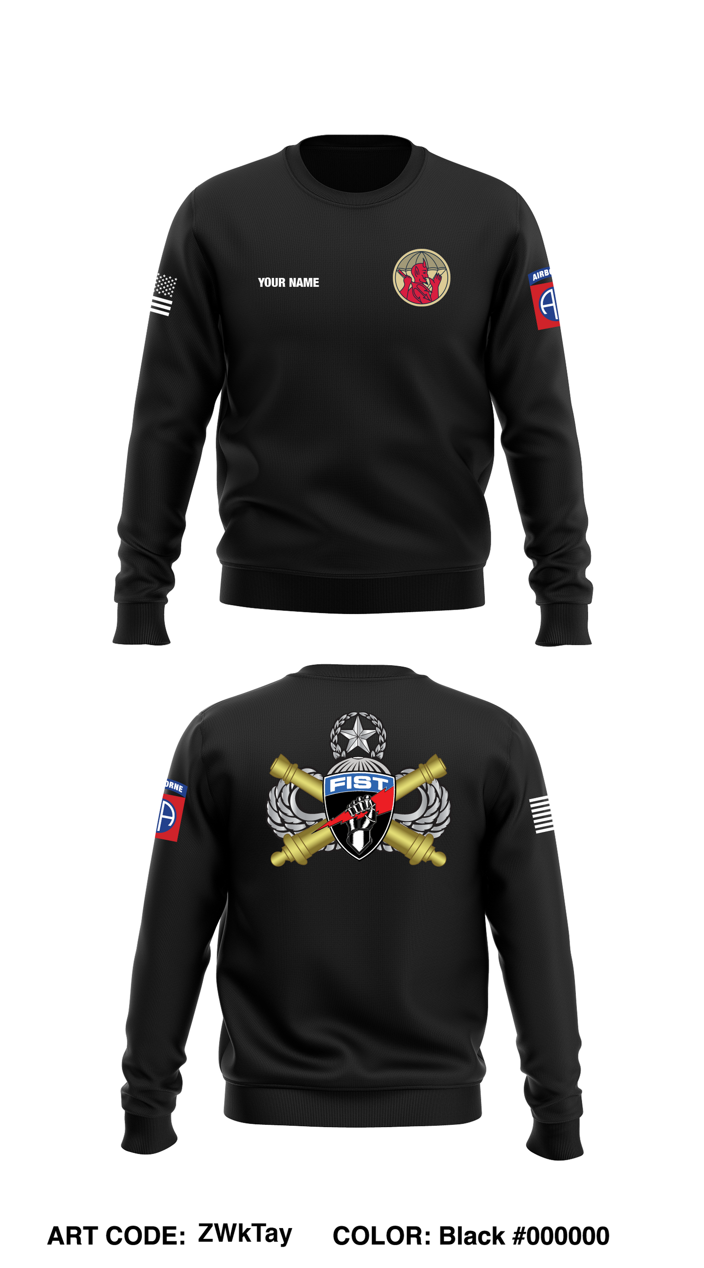 Custom 3-319 AFAR (1-504 PIR Red Devil Fisters) 1BCT, 82nd DIV Store 1 Core Men's Crewneck Performance Sweatshirt - ZWkTay