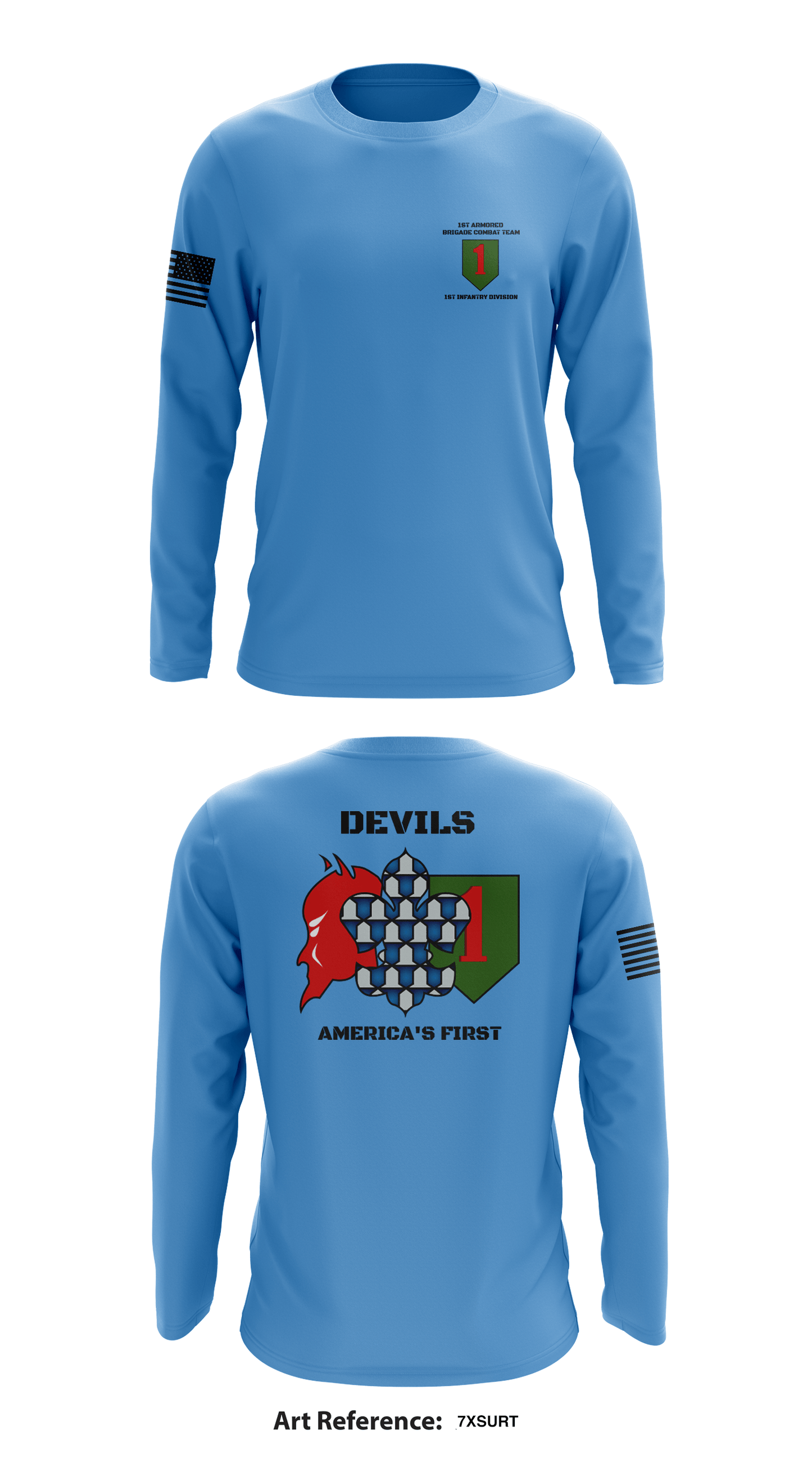 1st Brigade Combat Team, 1st Infantry Division Store 1 Core Men's LS Performance Tee - 7xsUrt