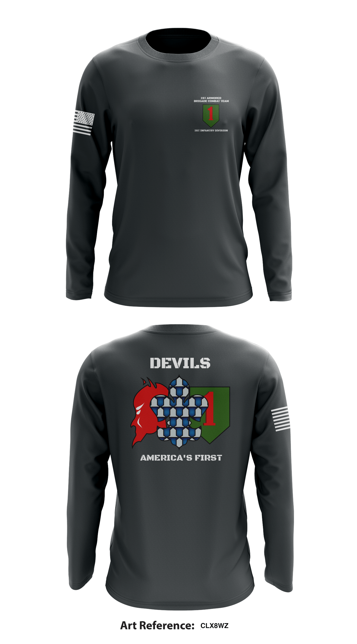 1st Brigade Combat Team, 1st Infantry Division Store 1 Core Men's LS Performance Tee - cLX8wZ