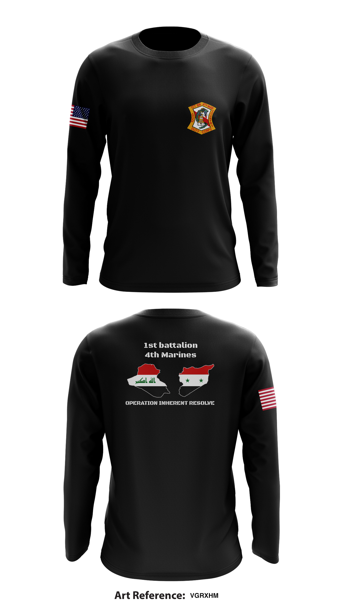 1st battalion 4th Marines Store 1 Core Men's LS Performance Tee - vGRxHM