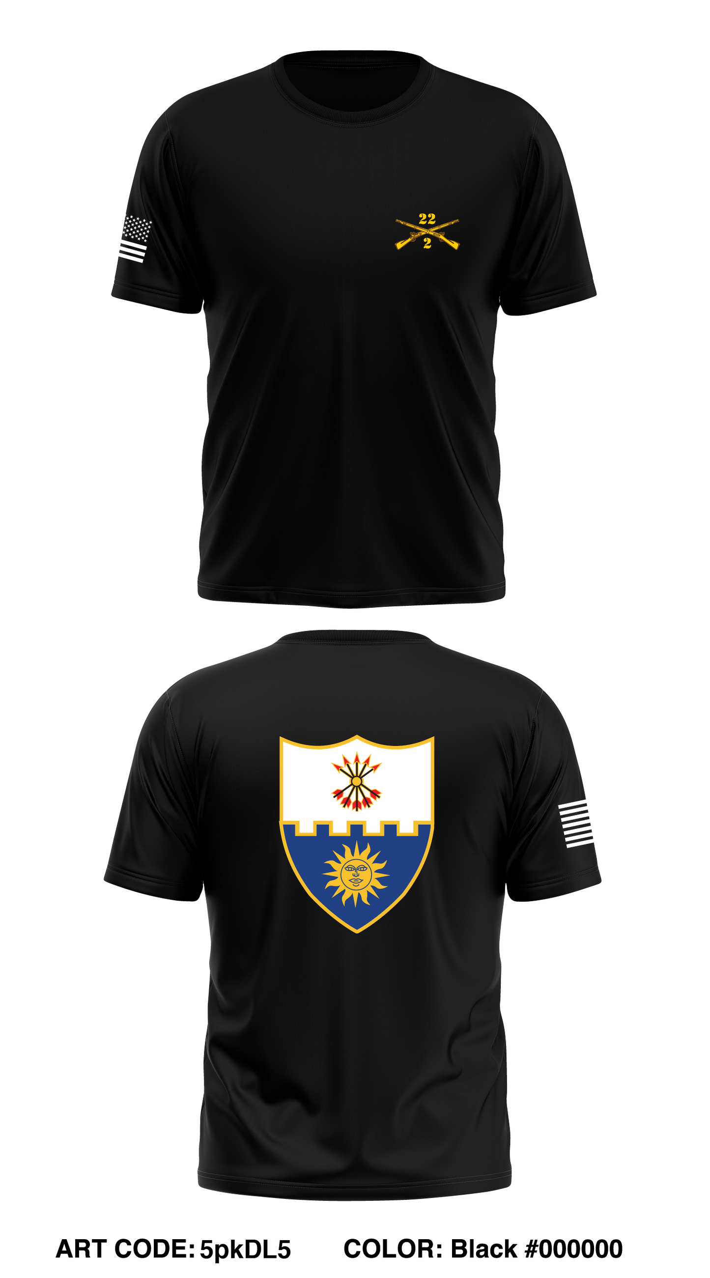 22nd Infantry Regiment Store 1 Core Men's SS Performance Tee - 5pkDL5