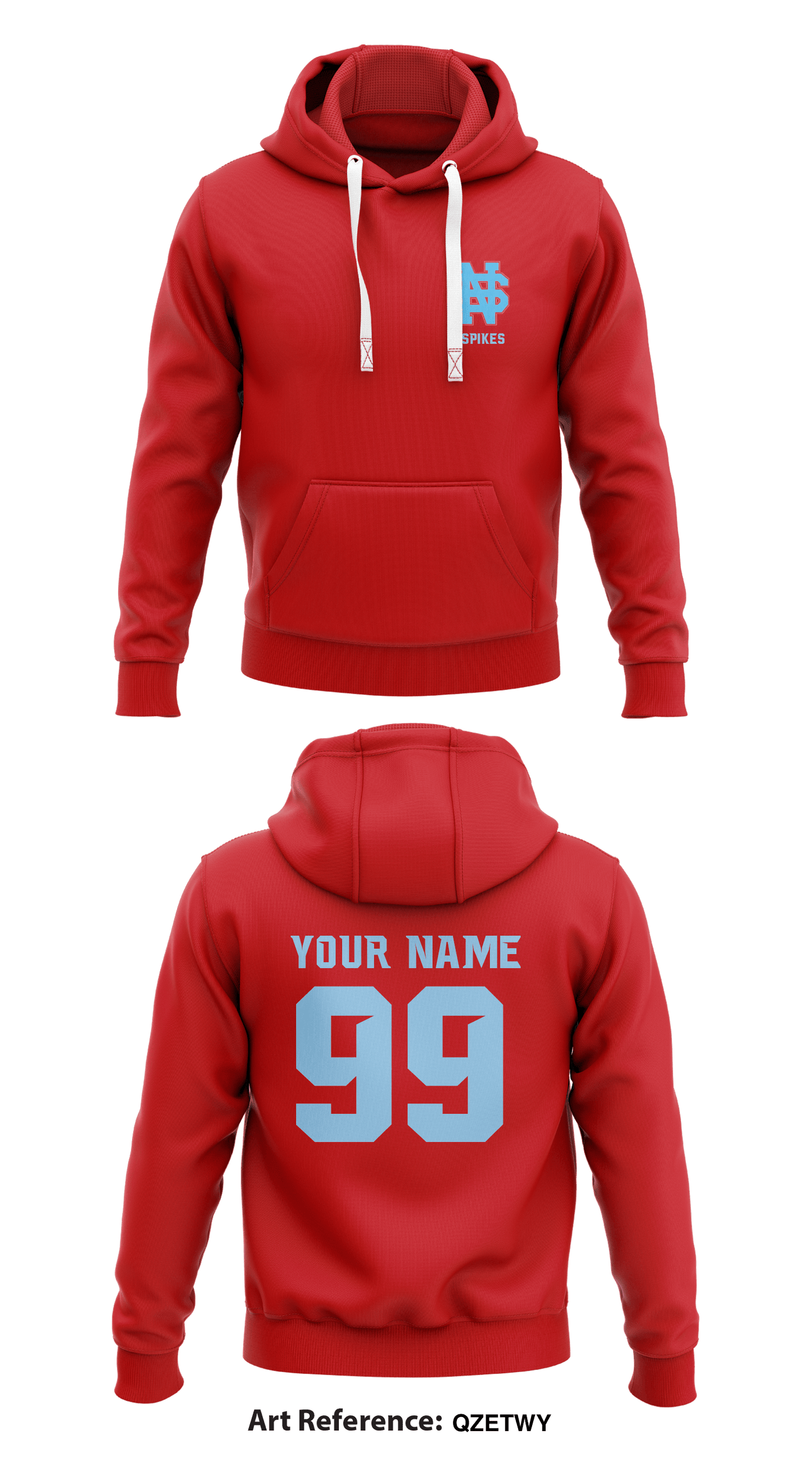 9 Spikes Store 1 Core Men's Hooded Performance Sweatshirt - Qzetwy