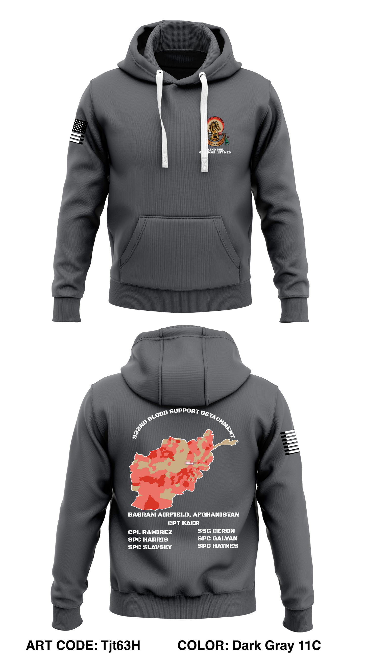 932nd BSD, 61st MMB, 1st MED Store 1 Core Men's Hooded Performance Sweatshirt - Tjt63H