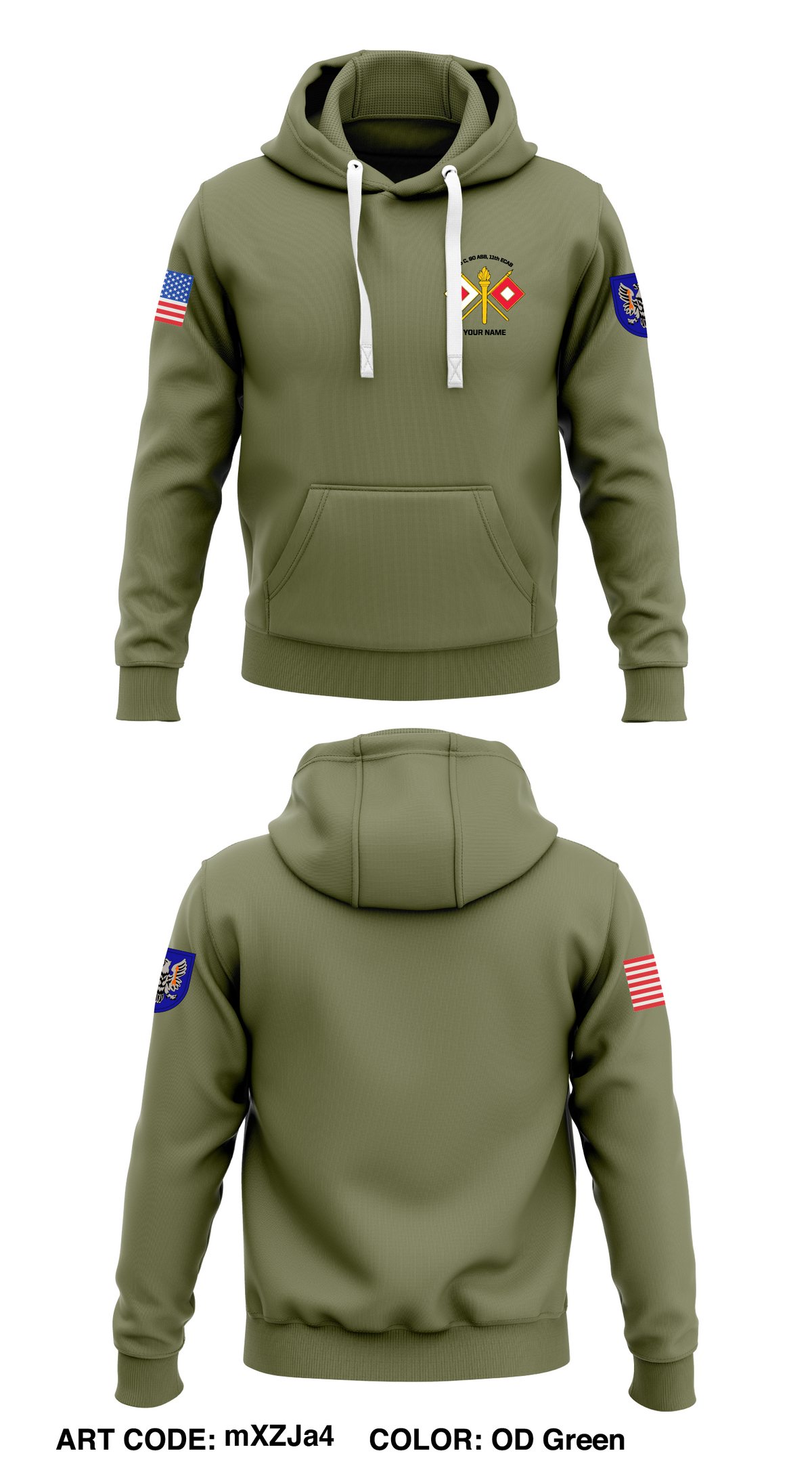 CUSTOM Co C, 9 ASB, 11th ECAB Store 1 Core Men's Hooded Performance Sweatshirt - mXZJa4