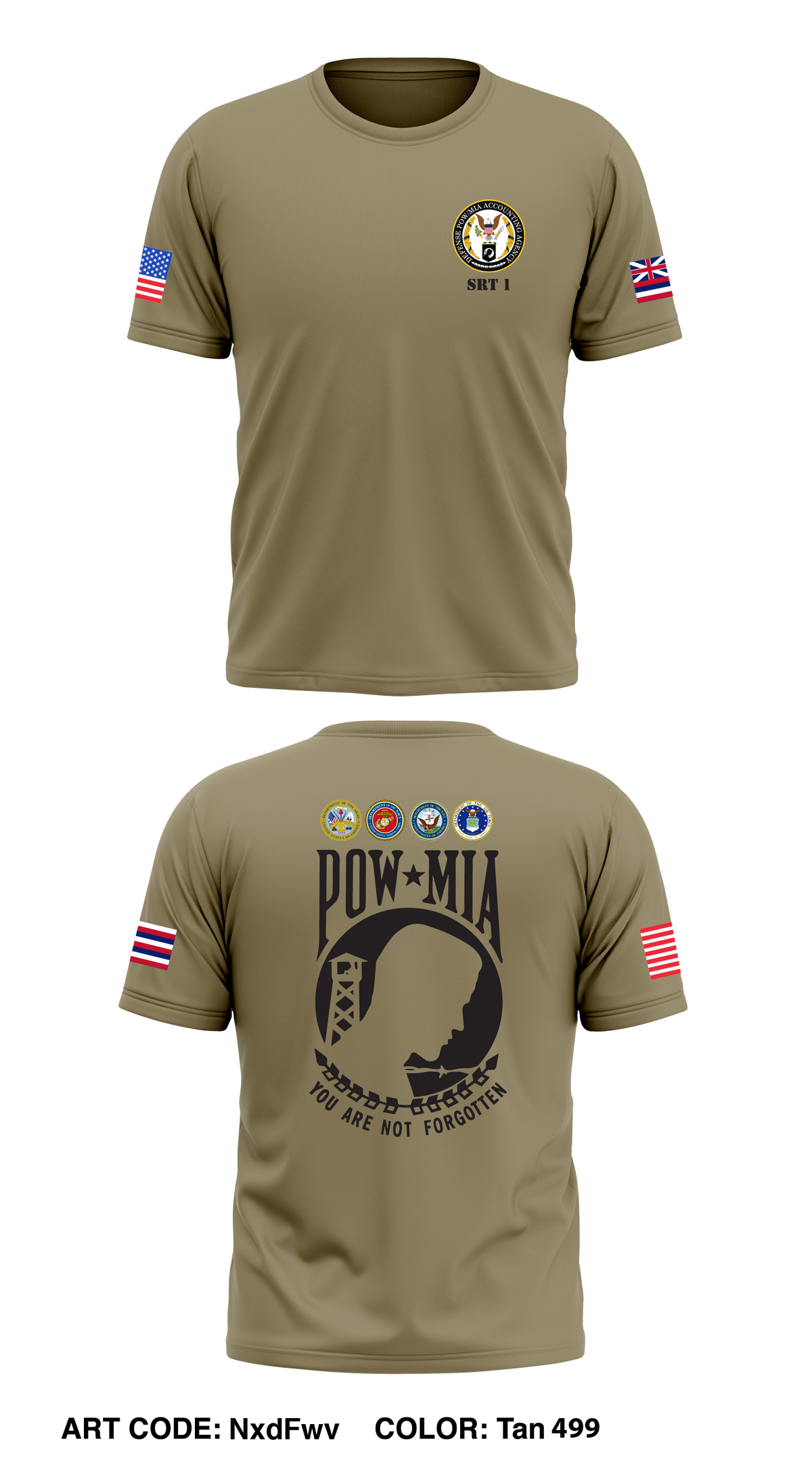 SRT -1, Defense POW/MIA Accounting Agency Store 1 Core Men's SS Performance Tee - NxdFwv