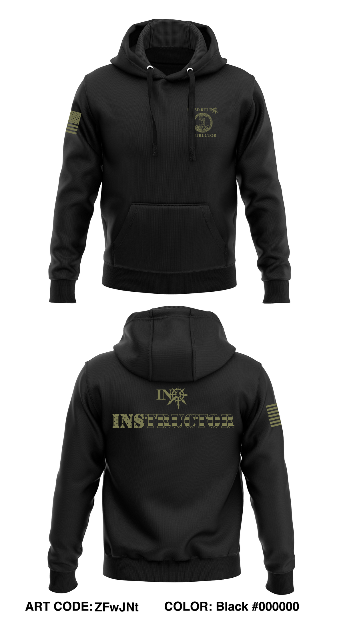 1-183D Regional Training Institute Store 1 Core Men's Hooded Performance Sweatshirt - ZFwJNt