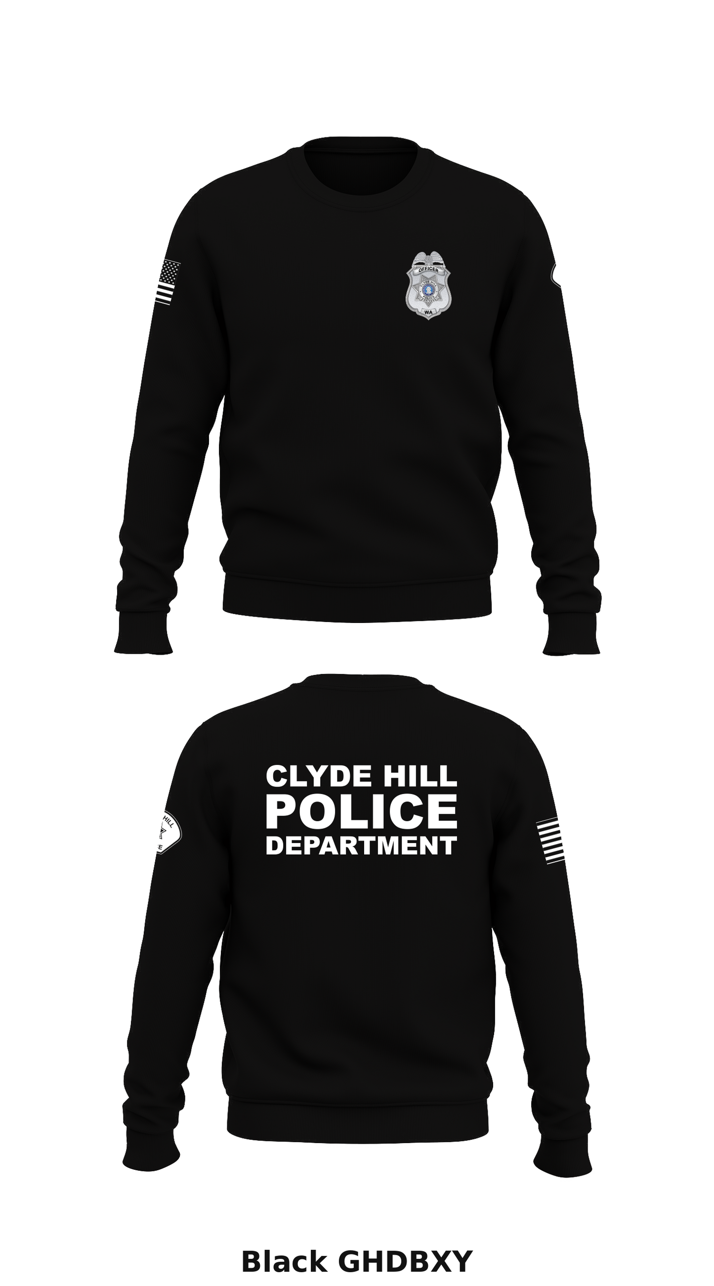 Clyde Hill Police Department Store 1 Core Men's Crewneck Performance Sweatshirt - GHDBXY