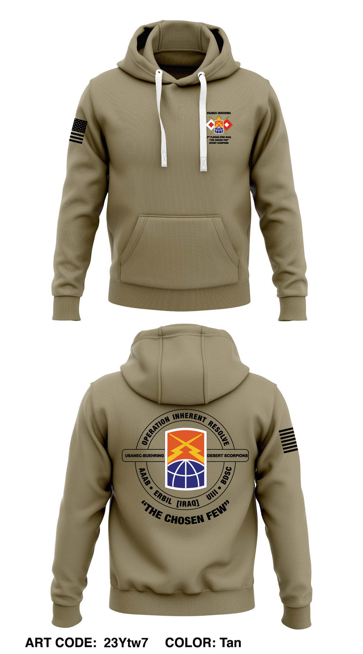 16TH TSB, 54TH SB, USANEC-B 2nd PLT Store 1 Core Men's Hooded Performance Sweatshirt - 23Ytw7