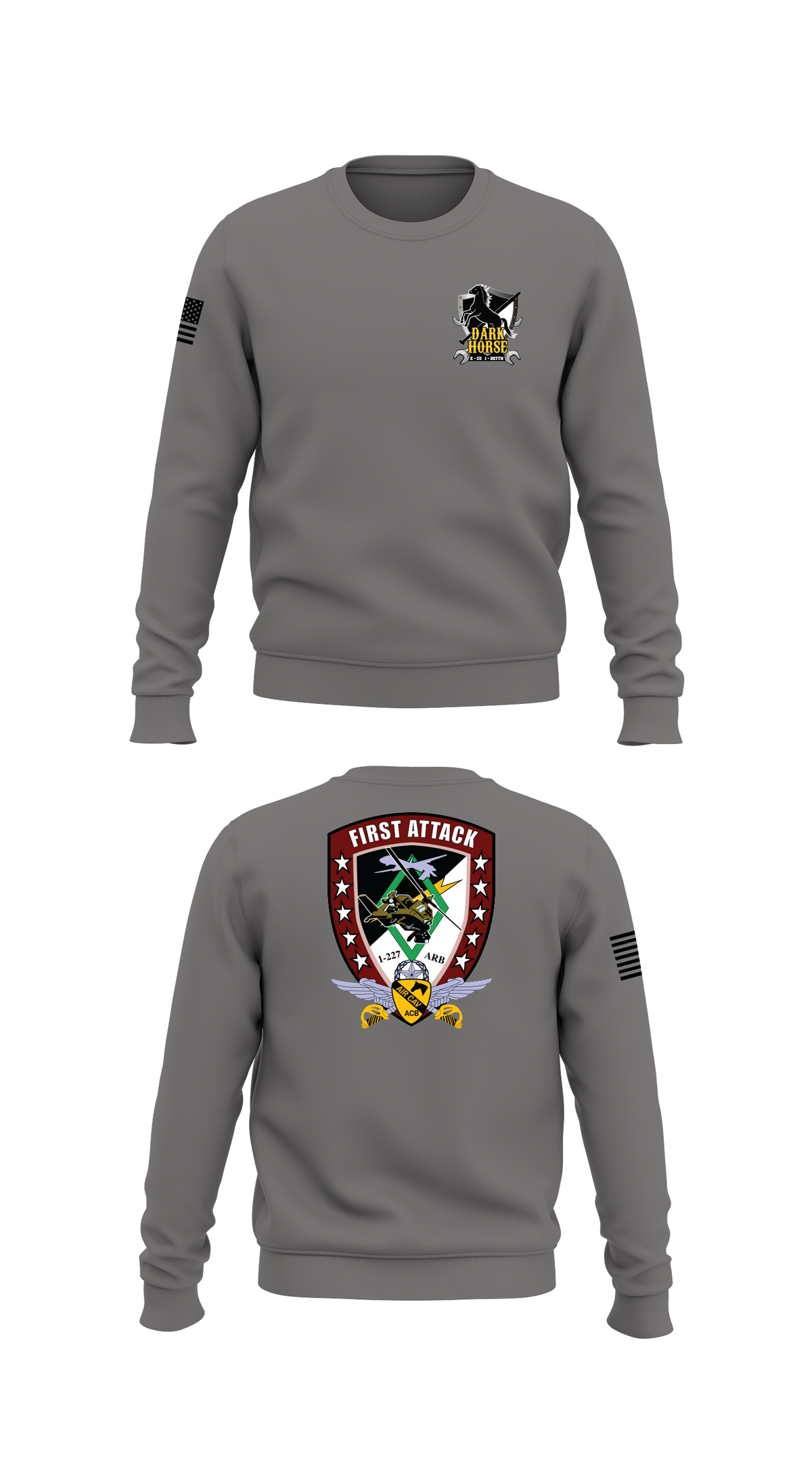 dark horse echo/1 227th arb Core Men's Crewneck Performance Sweatshirt - 54361425895