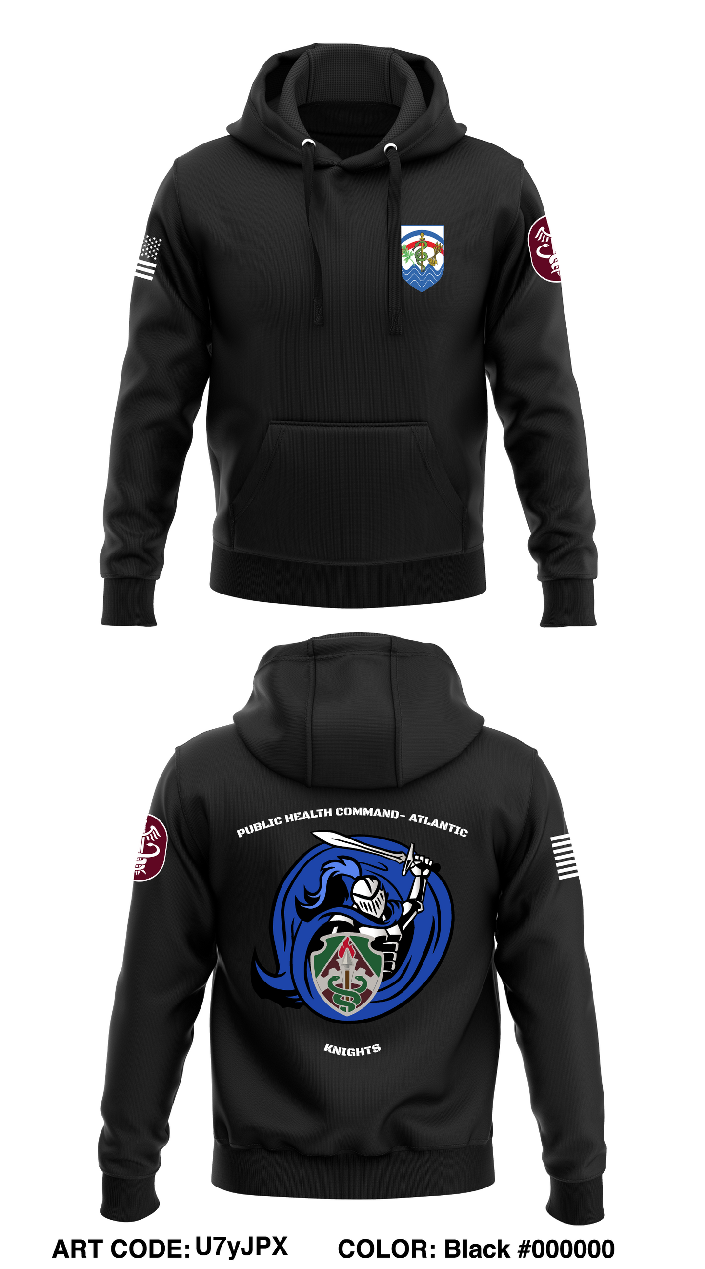 Public Health Command- Atlantic Store 1 Core Men's Hooded Performance Sweatshirt - U7yJPX