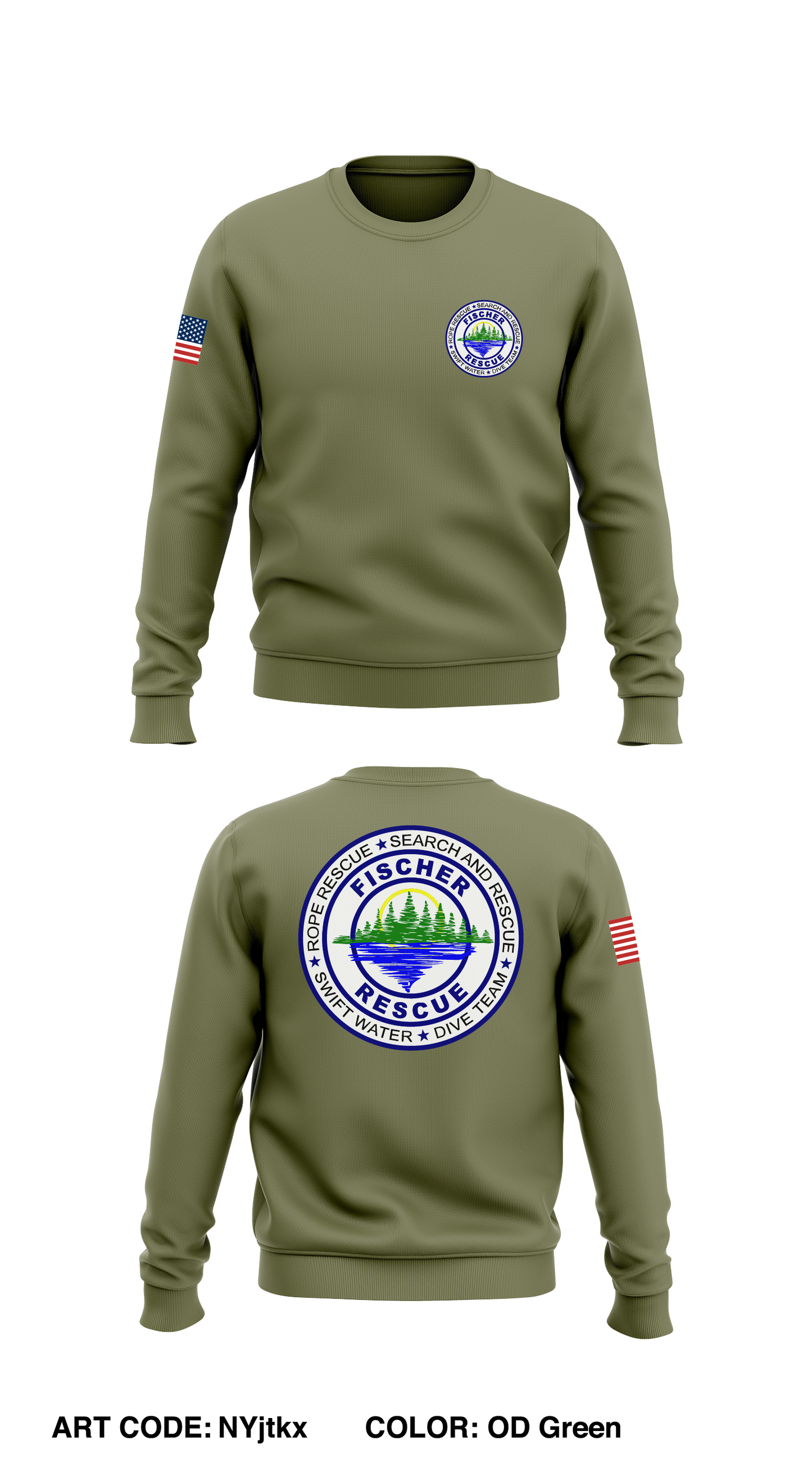 FISCHER RESCUE Store 1 Core Men's Crewneck Performance Sweatshirt - NYjtkx