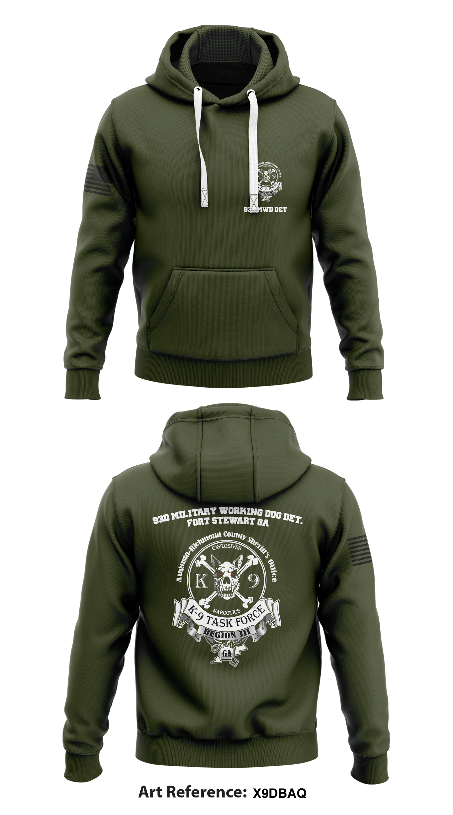 93d Military Working Dog Det. Store 1 Core Men's Hooded Performance Sweatshirt - X9Dbaq