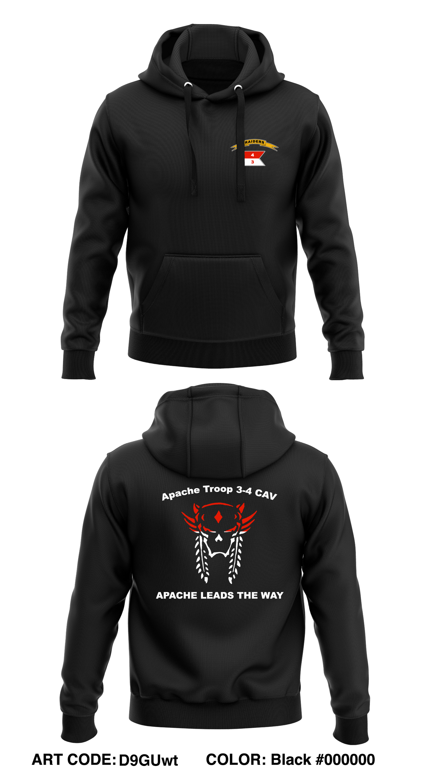Apache Troop 3-4 CAV Store 1 Core Men's Hooded Performance Sweatshirt - D9GUwt