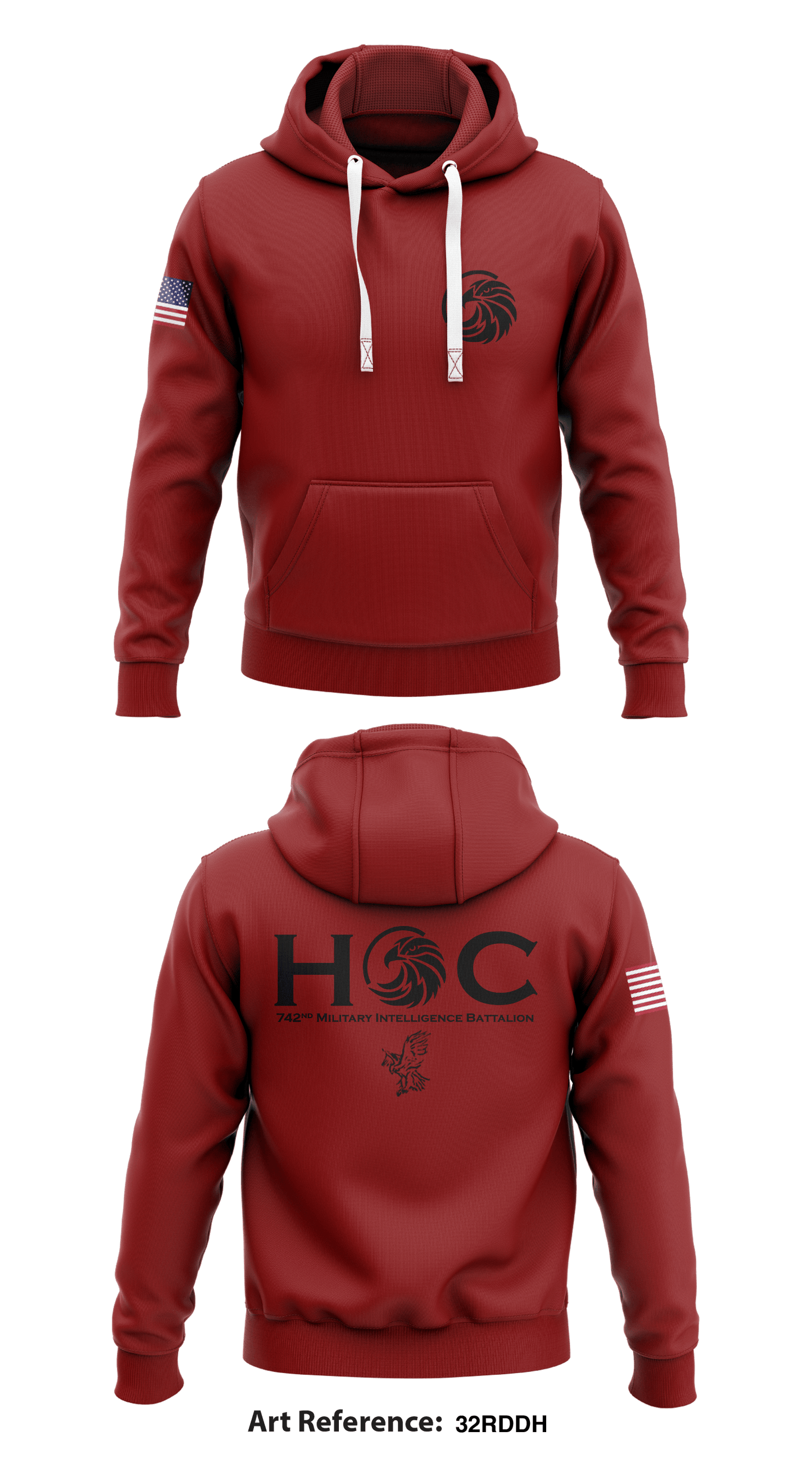 HOC 742nd MI BN Store 1 Core Men's Hooded Performance Sweatshirt - 32RDdH