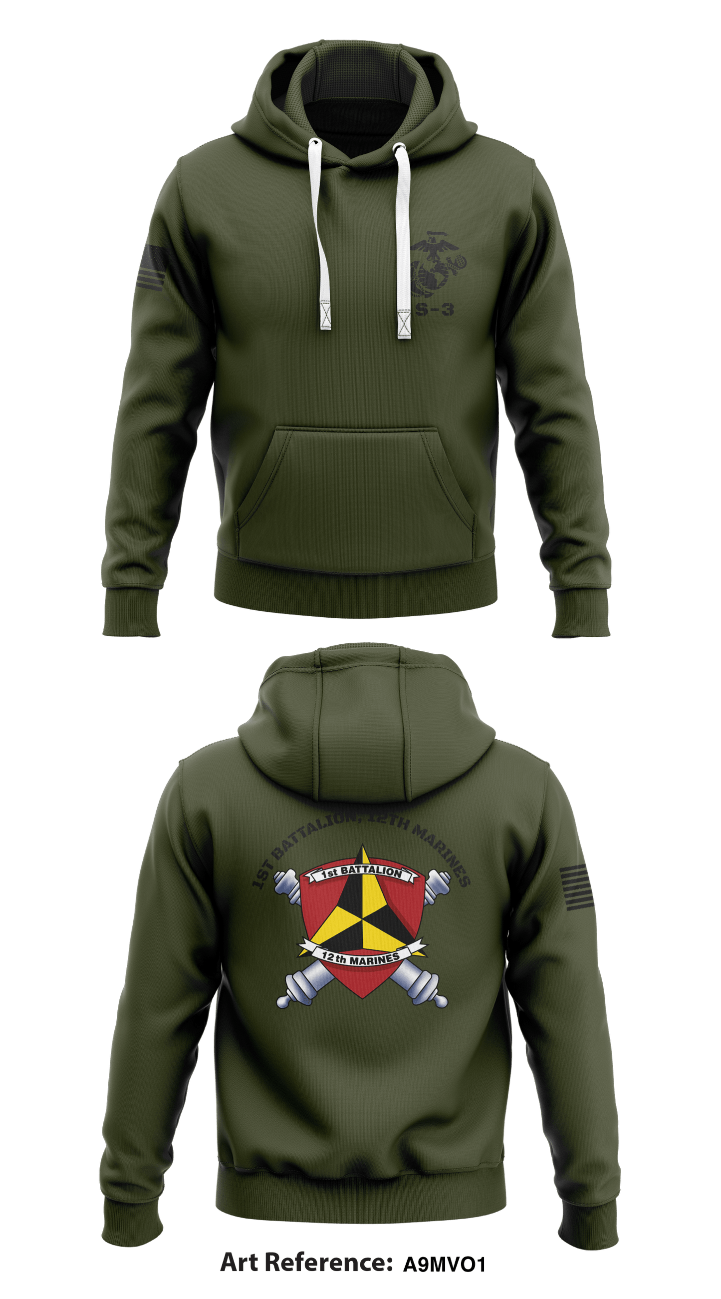 1st Battalion, 12th Marines Store 1 Core Men's Hooded Performance Sweatshirt - A9mvo1
