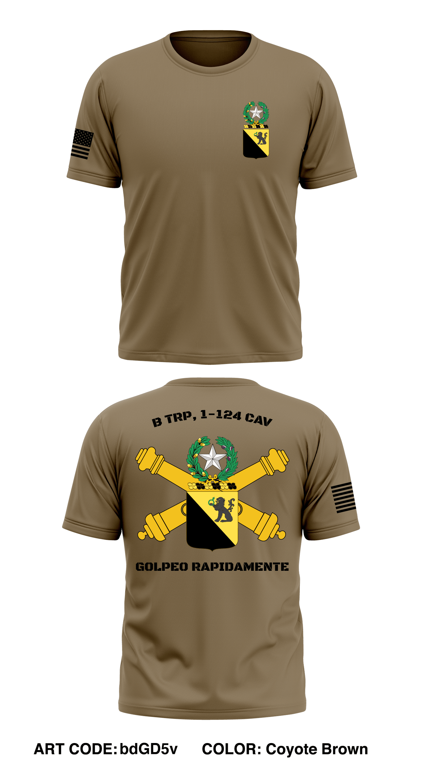 B Trp, 1-124 Cav Store 1 Core Men's SS Performance Tee - bdGD5v
