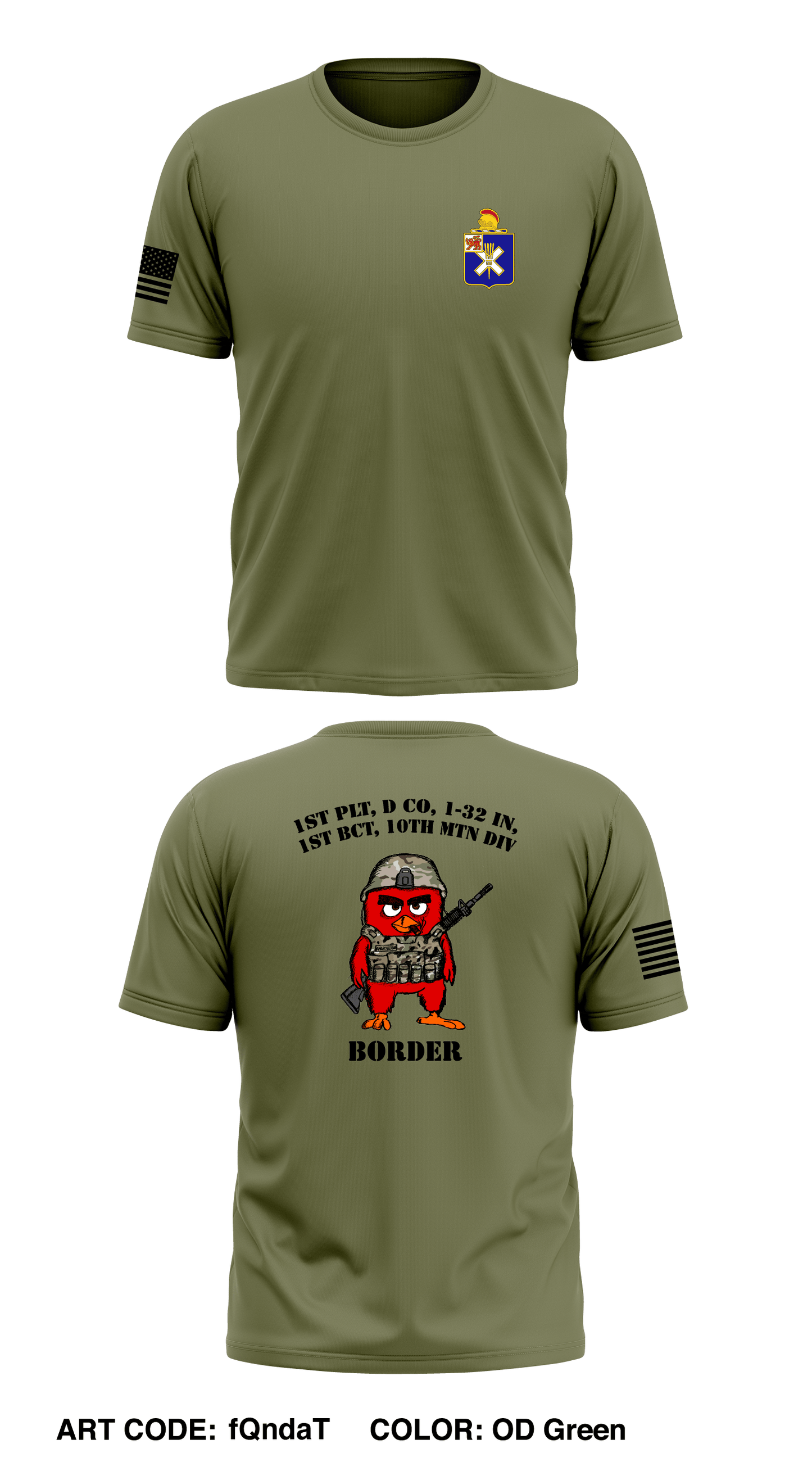 1st PLT, D Co, 1-32 IN, 1st BCT, 10th MTN DIV Store 1 Core Men's SS Performance Tee - fQndaT