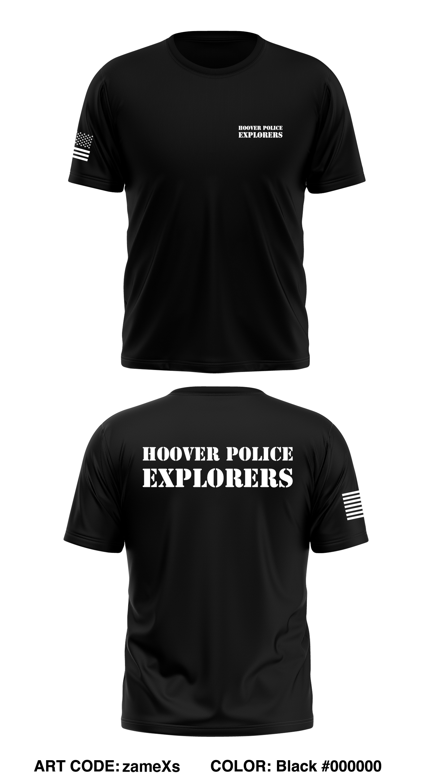 Hoover Police Explorers Store 1 Core Men's SS Performance Tee - zameXs