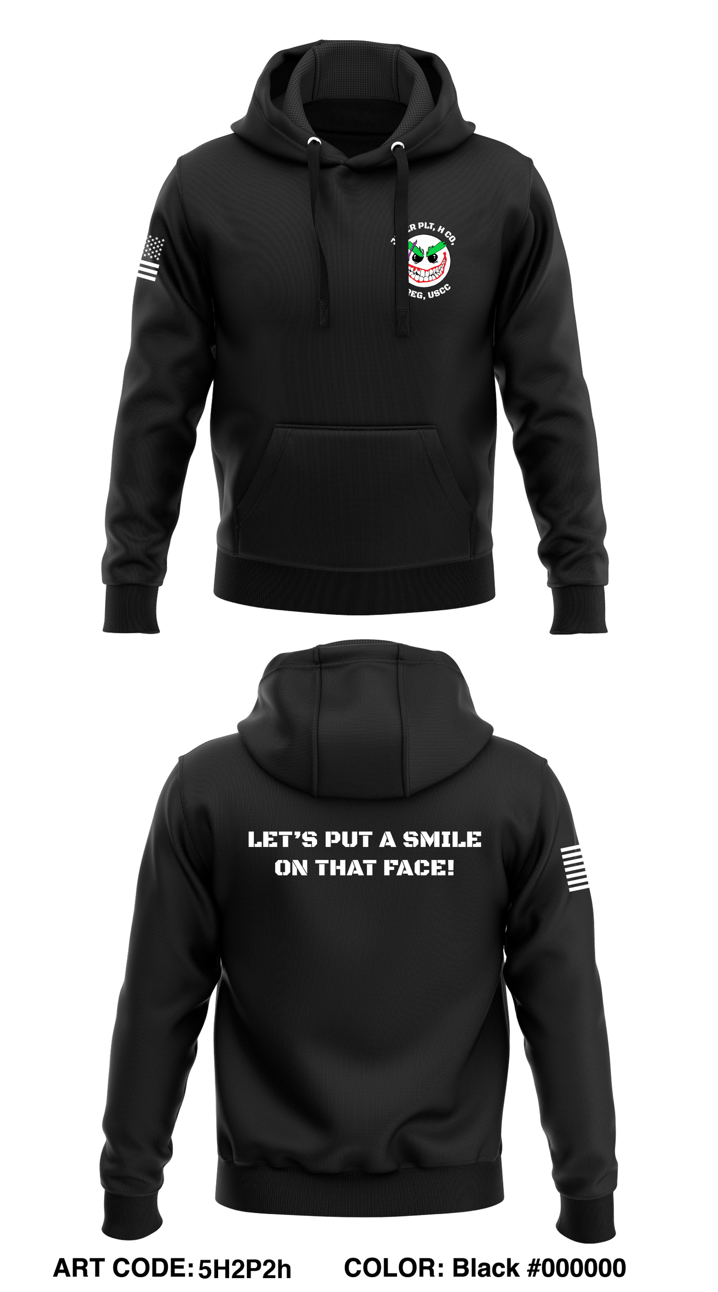 Joker PLT, H Co, 2 REG, USCC Store 1 Core Men's Hooded Performance Sweatshirt - 5H2P2h