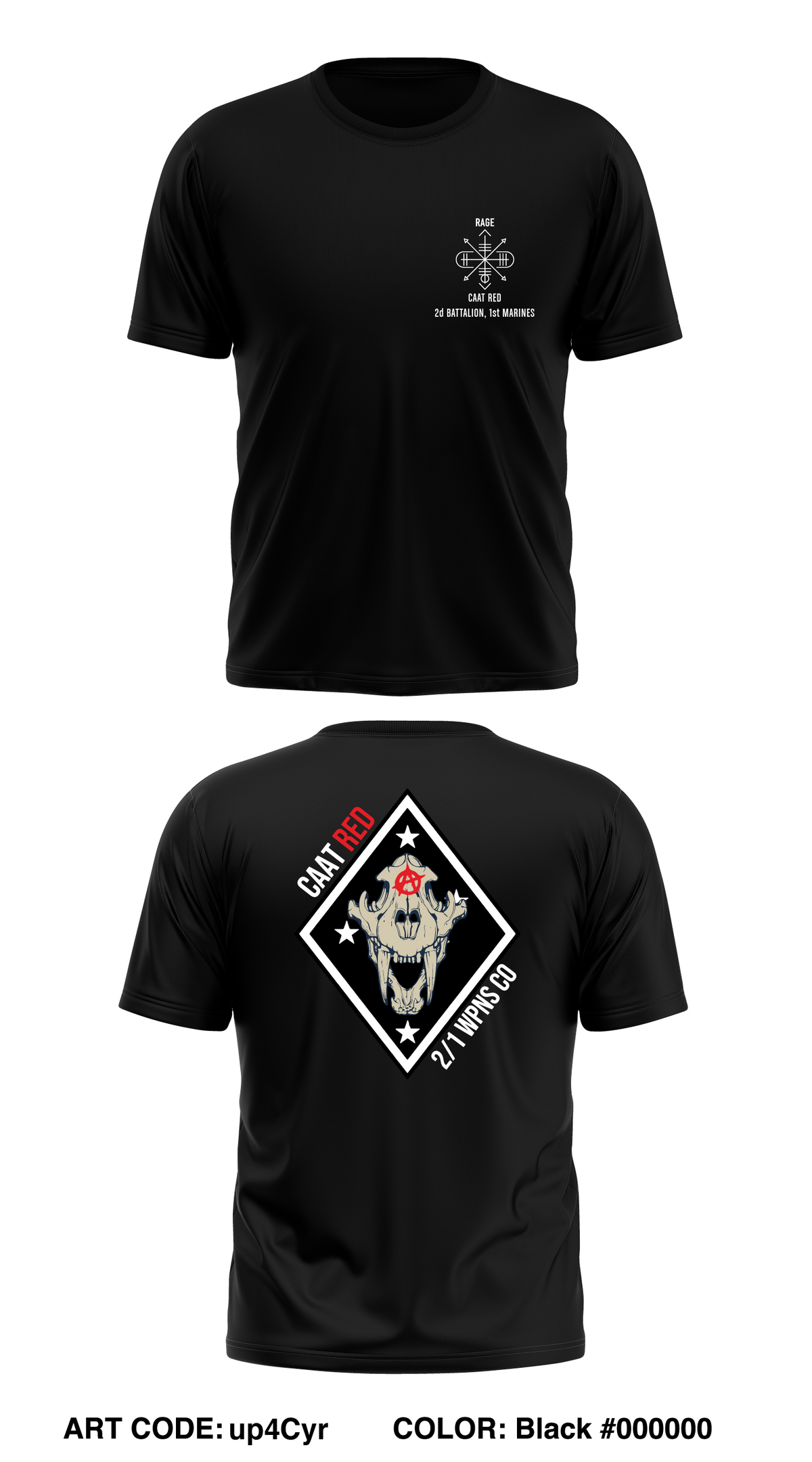2/1 CAAT Red Store 1 Core Men's SS Performance Tee - up4Cyr