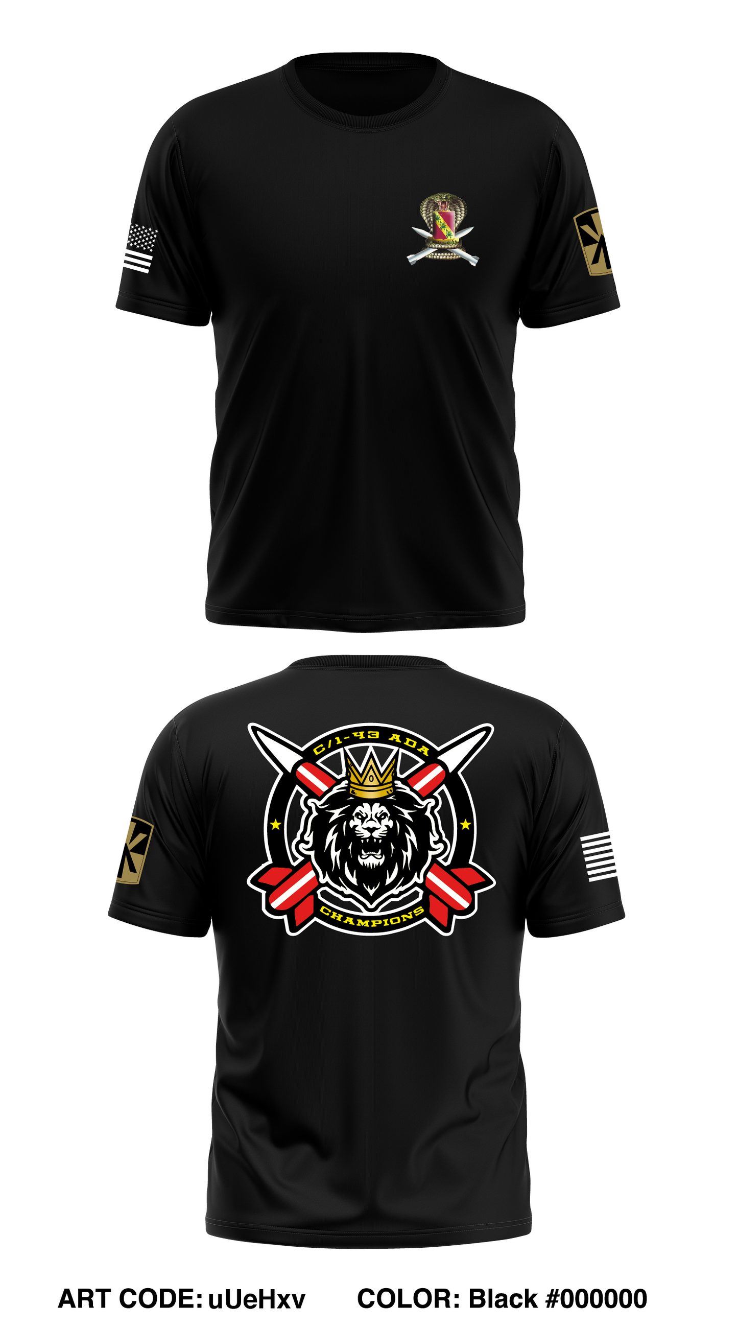 C BTRY, 1-43 ADA BN Store 1 Core Men's SS Performance Tee - uUeHxv