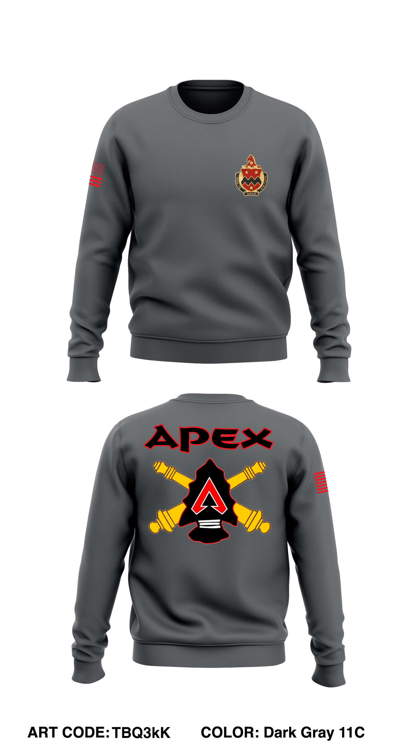 Apex Battery, 3-16 FA, 2ABCT, 1CD Store 1 Core Men's Crewneck Performance Sweatshirt - V78sdP