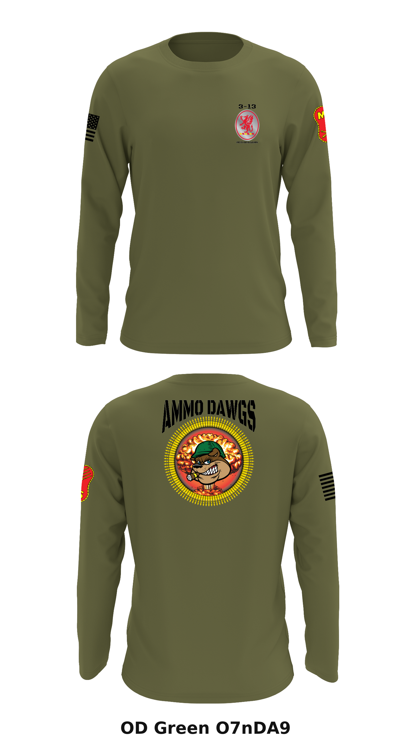 A Btry, 3-13 FAR, 75th BDE Store 1 Core Men's LS Performance Tee - O7nDA9