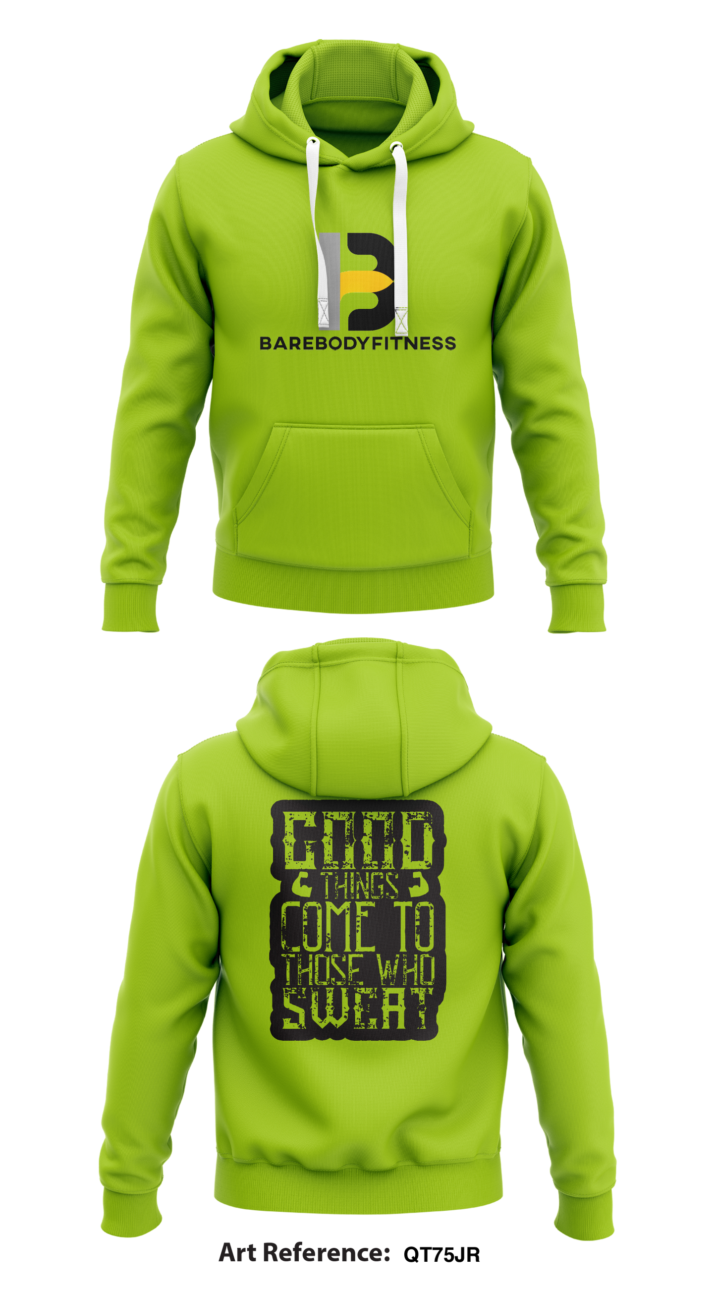 Barebodyfitness Store 1 Core Men's Hooded Performance Sweatshirt - qt75jr