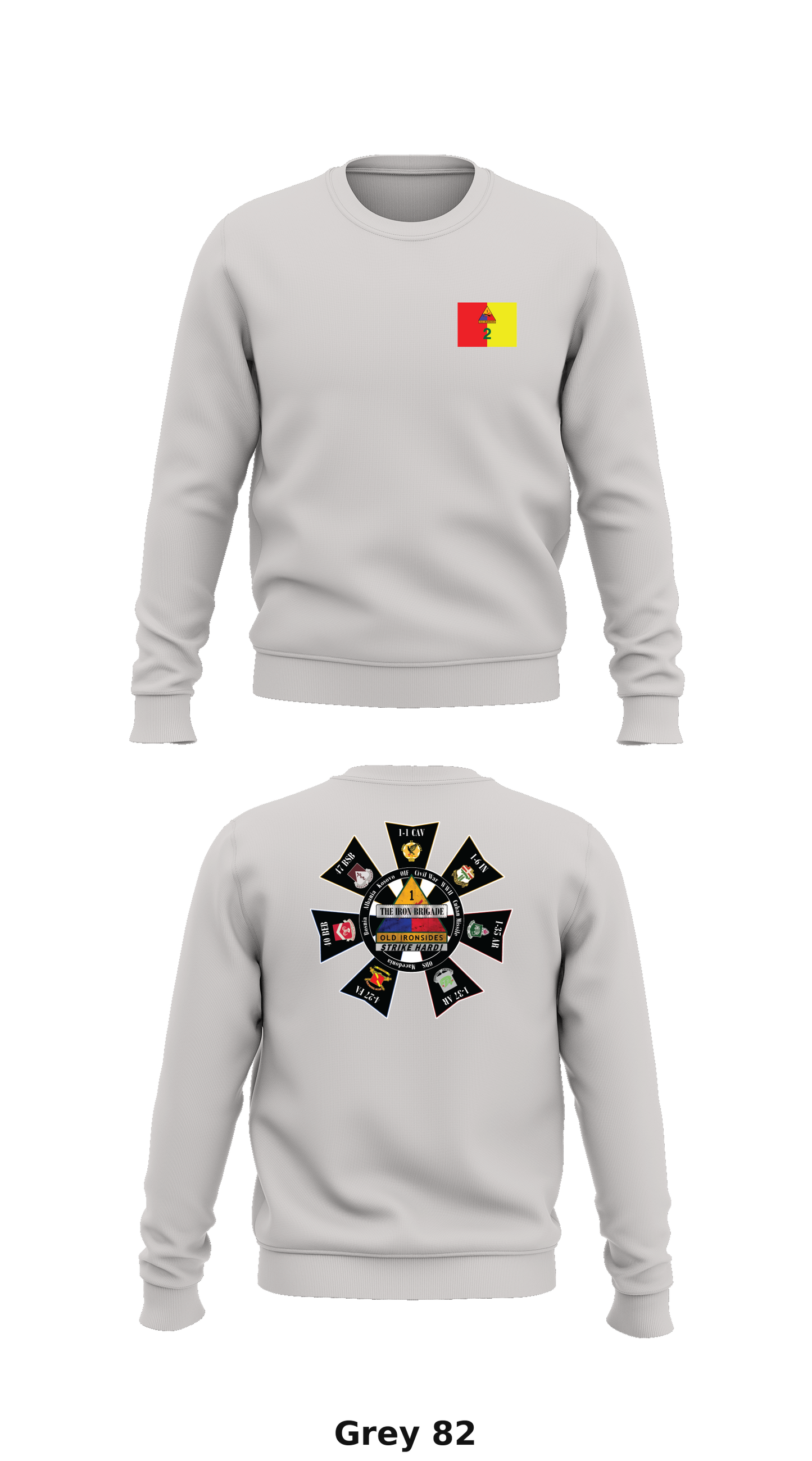 2/1 Armored Brigade Combat Team Store 1 Core Men's Crewneck Performance Sweatshirt - 47192412690