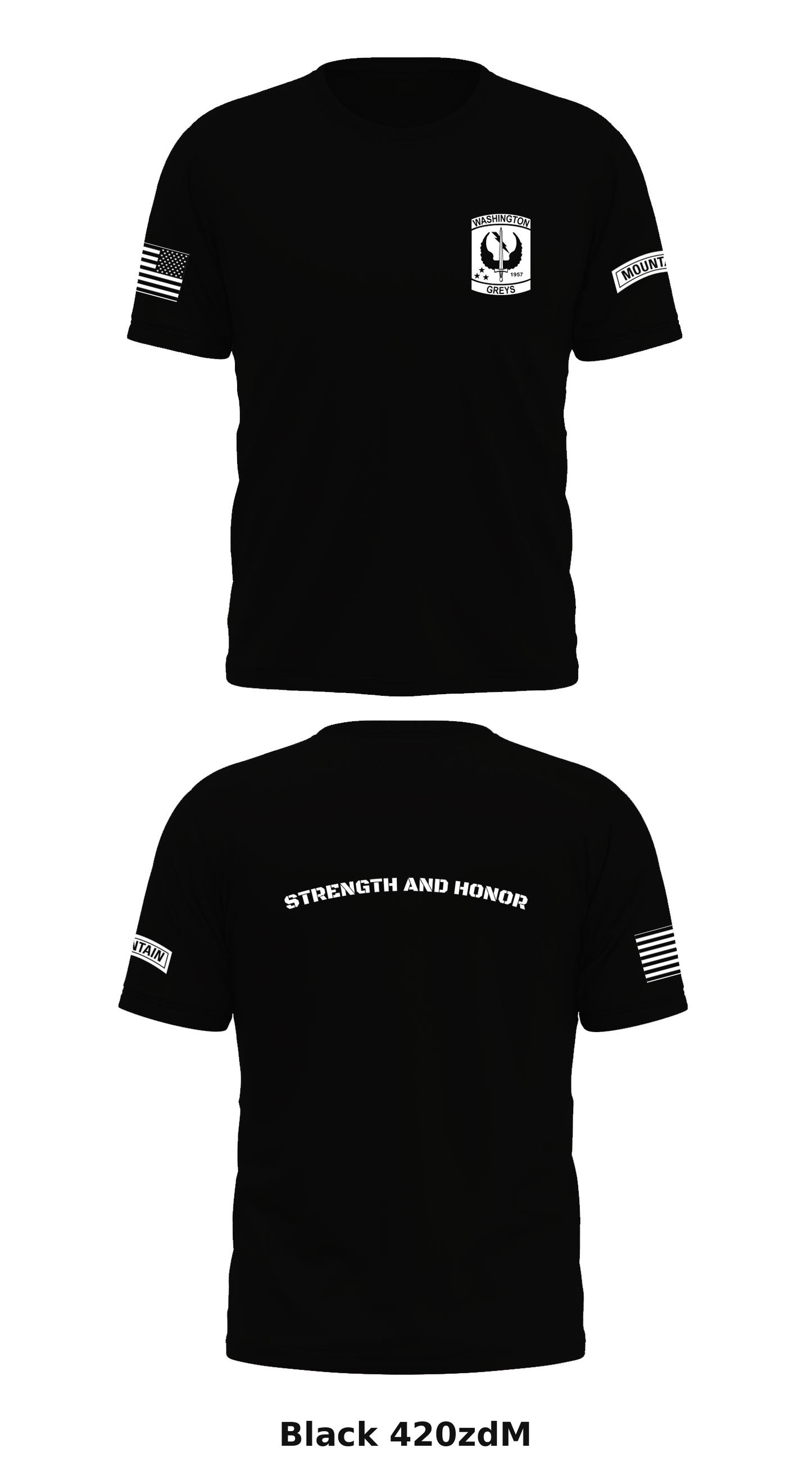 Washington Greys Store 1 Core Men's SS Performance Tee - 420zdM