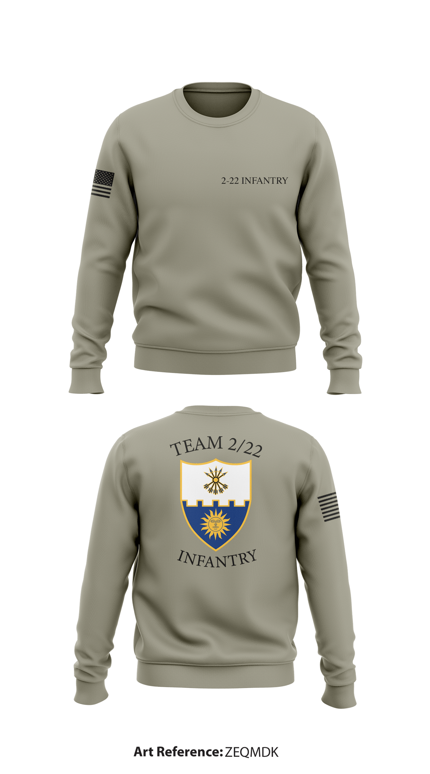 2-22 Infantry Store 1 Core Men's Crewneck Performance Sweatshirt - zEQMDK