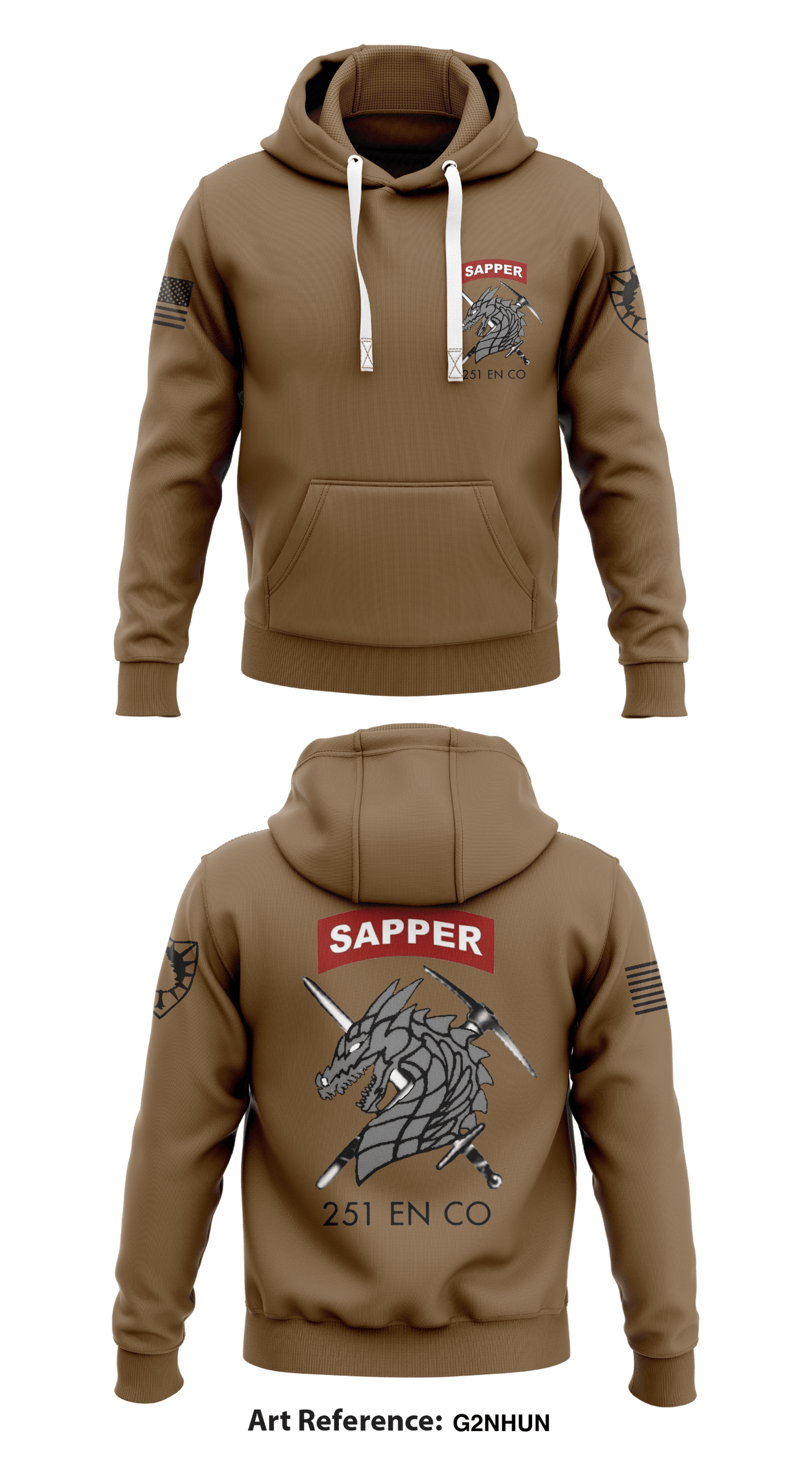 251st EN CO SAPPER Store 1 Core Men's Hooded Performance Sweatshirt - G2NhUn