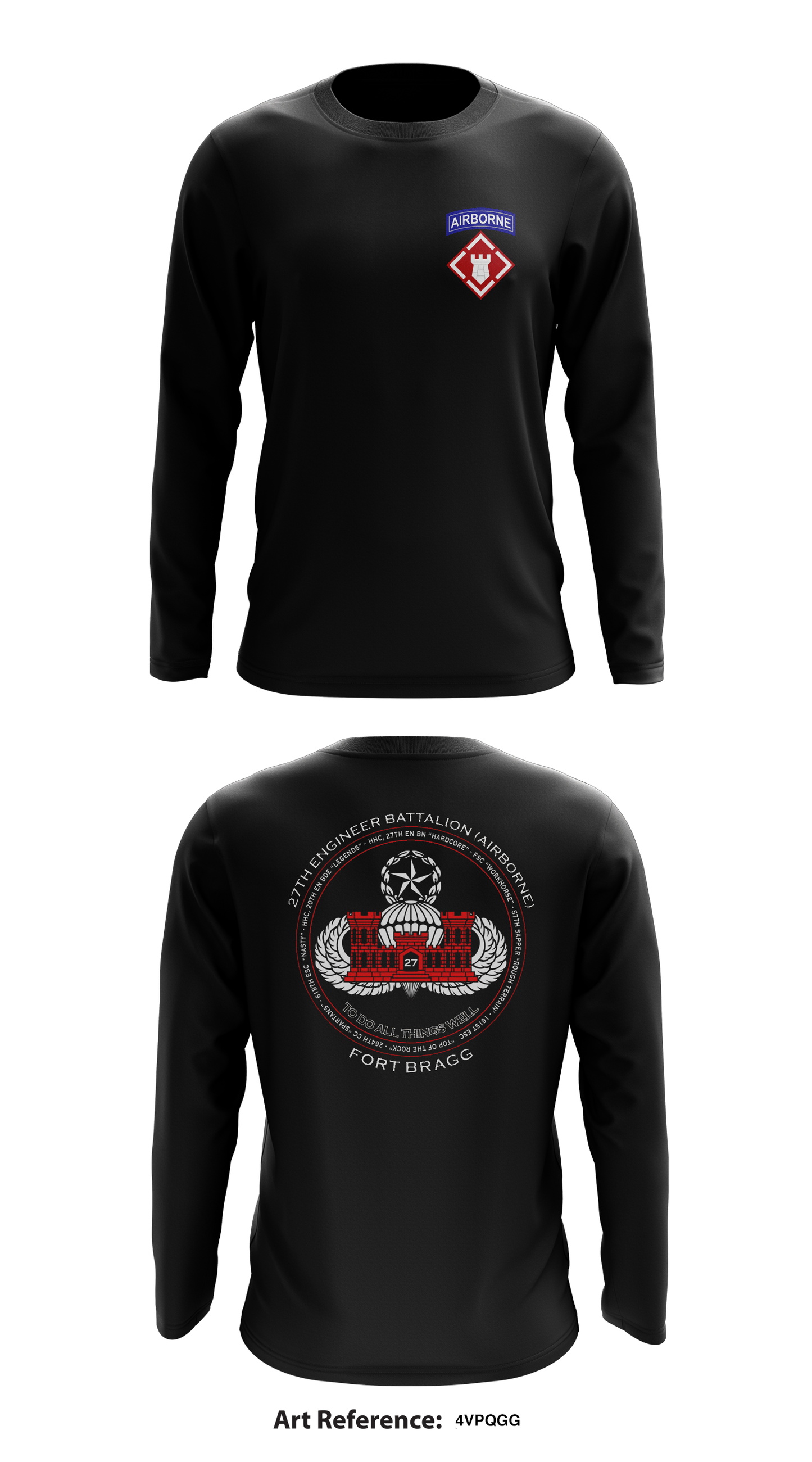 27th Engineer Battalion (Airborne) Store 1 Core Men's LS Performance Tee - 4vPqGg