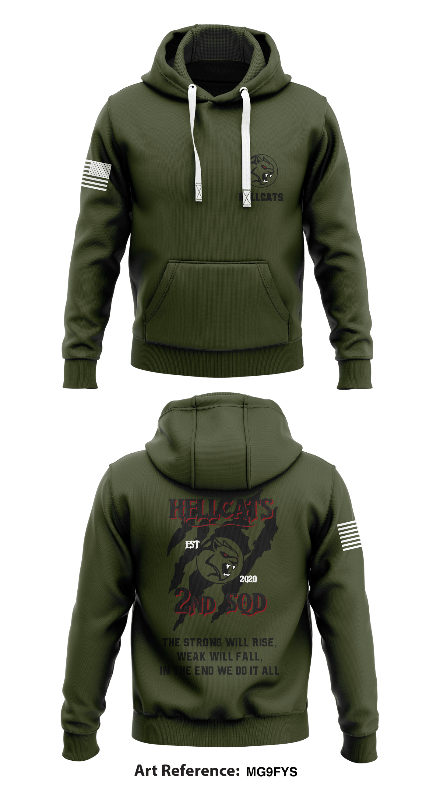 2nd Plt, 1st SQD HELLCATS Store 1 Core Men's Hooded Performance Sweatshirt - mg9FyS