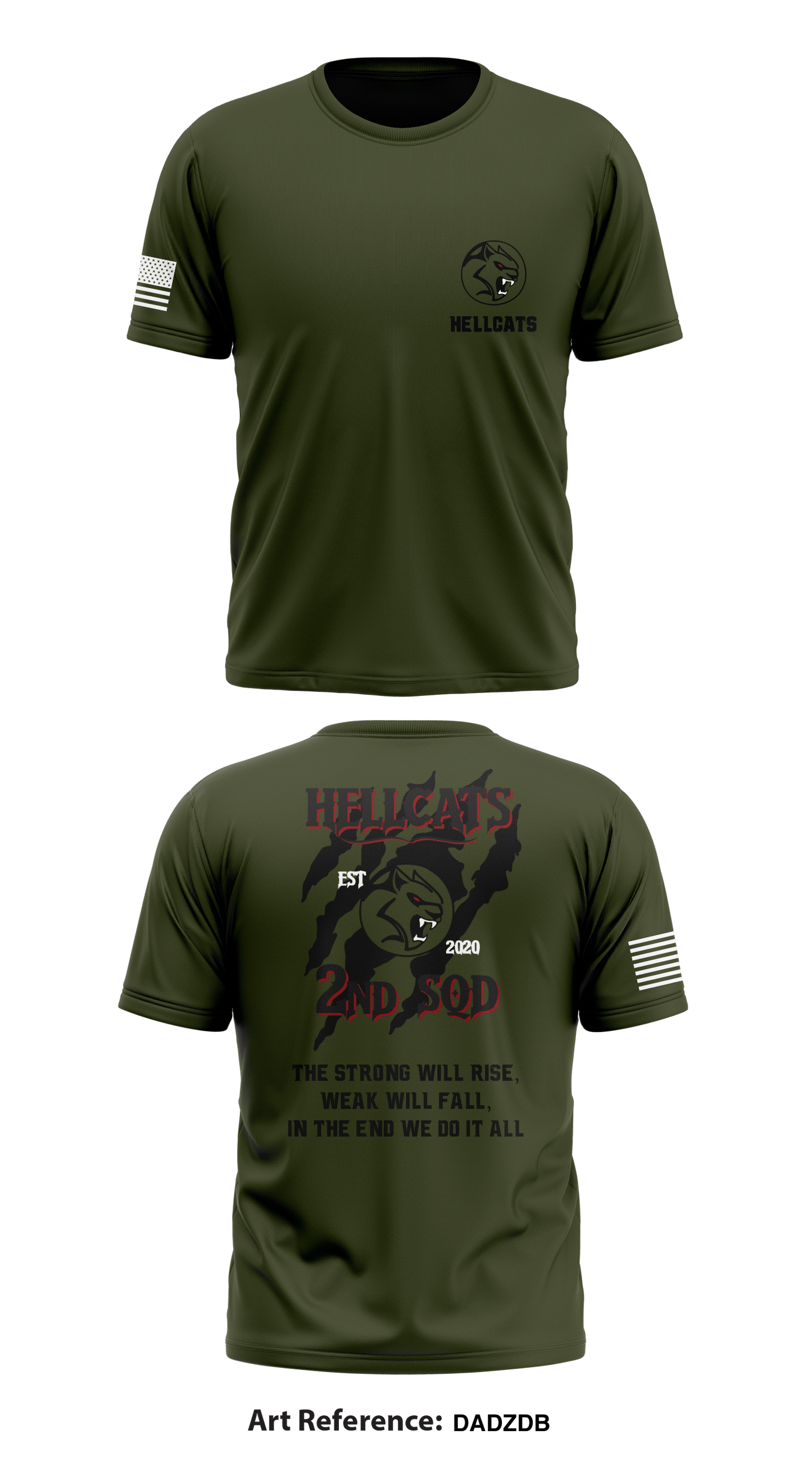2nd Plt, 1st SQD HELLCATS Store 1 Core Men's SS Performance Tee - DaDZDB