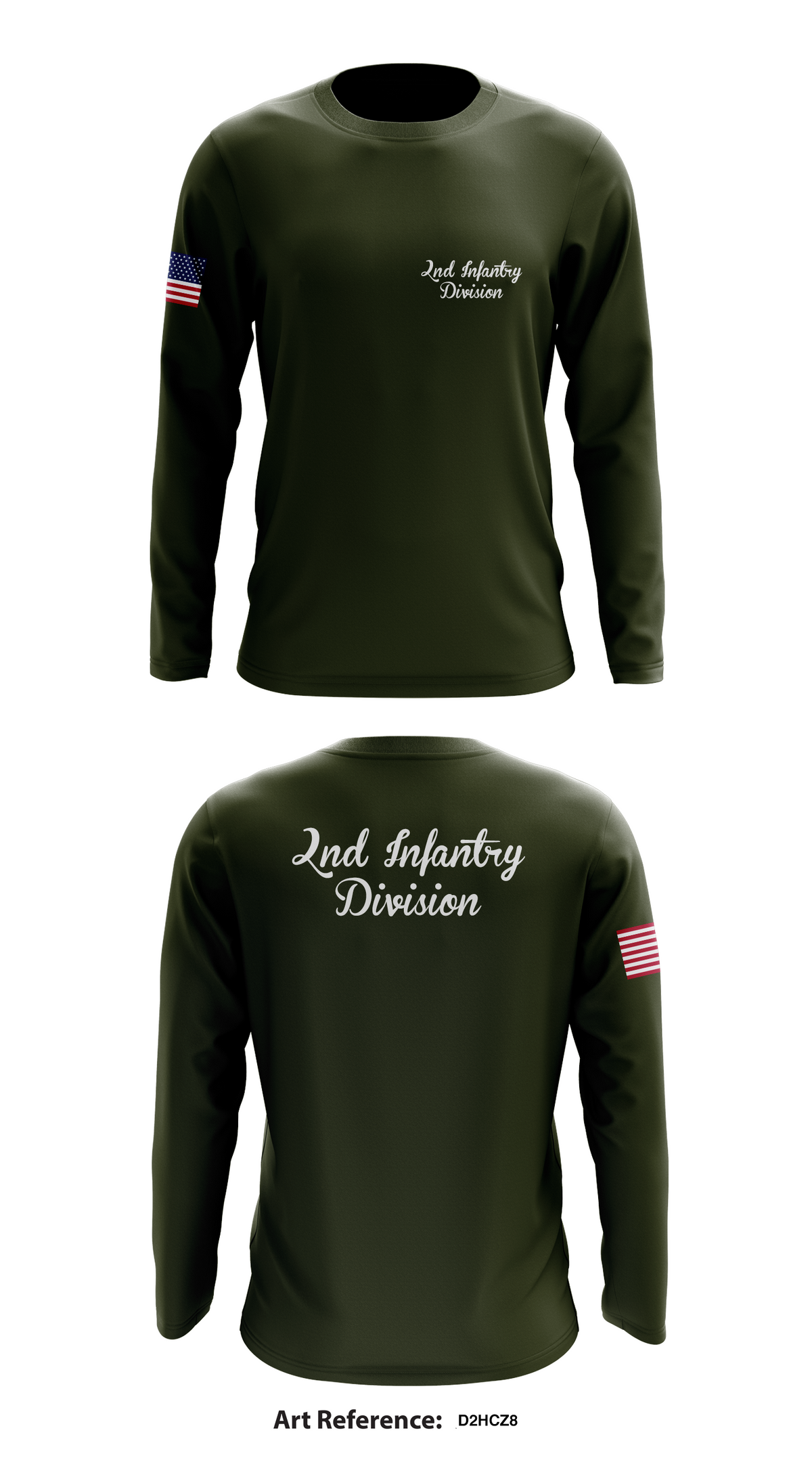 2nd infantry division Store 1 Core Men's LS Performance Tee - D2hCZ8