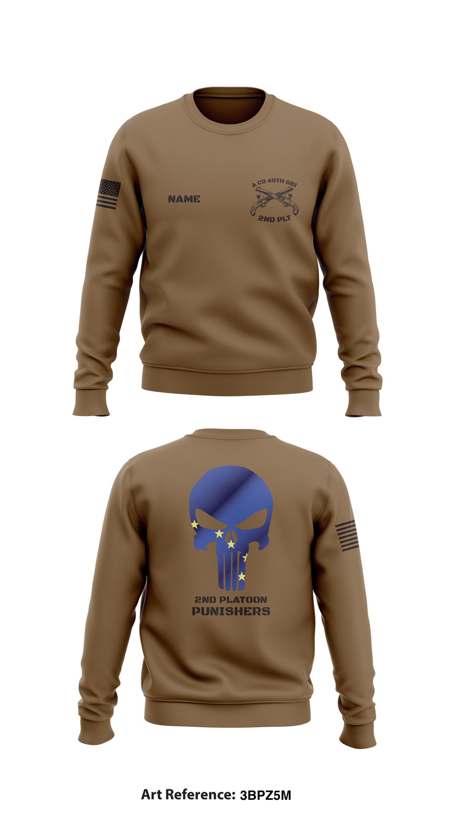 2nd Platoon Punishers Store 1 Core Men's Crewneck Performance Sweatshirt - 3bPZ5m