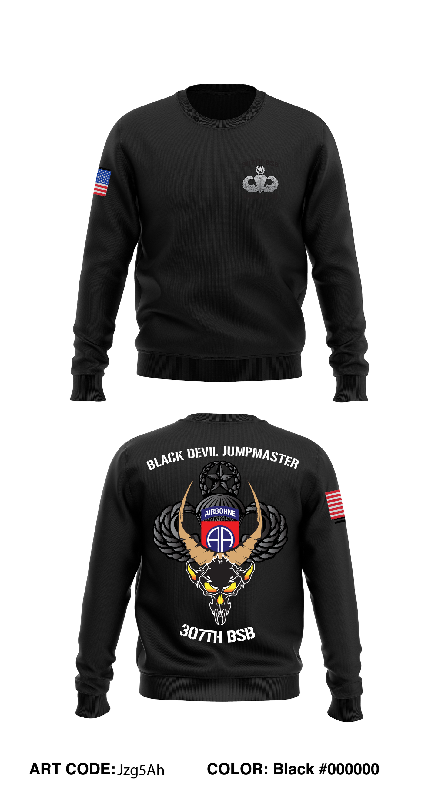 307th BSB, 1 BCT, 82 ABN DIV Store 1 Core Men's Crewneck Performance Sweatshirt - Jzg5Ah