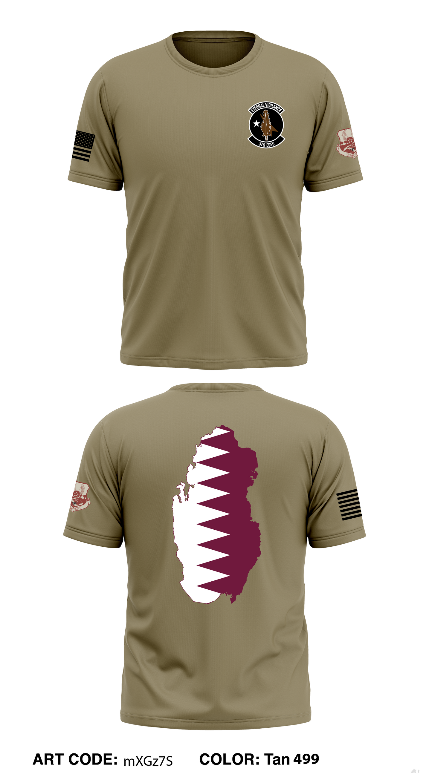 379 ESFS, Al Udeid AB, Qatar (Team Dover) Store 1 Core Men's SS Performance Tee - mXGz7S