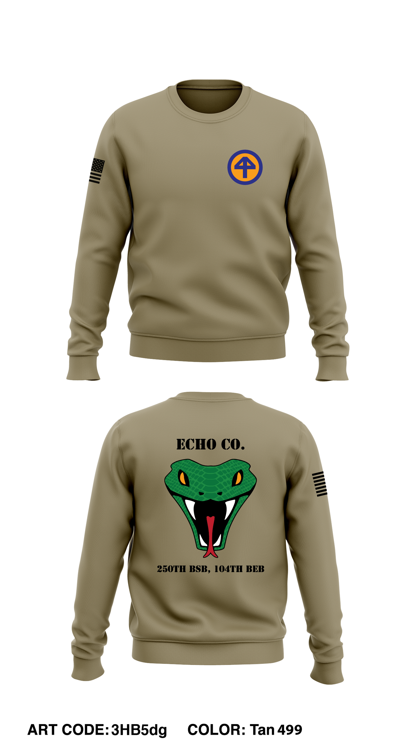 E Co, 250th BSB, 104th BEB, 44 IBCT Core Men's Crewneck Performance Sweatshirt - 3HB5dg