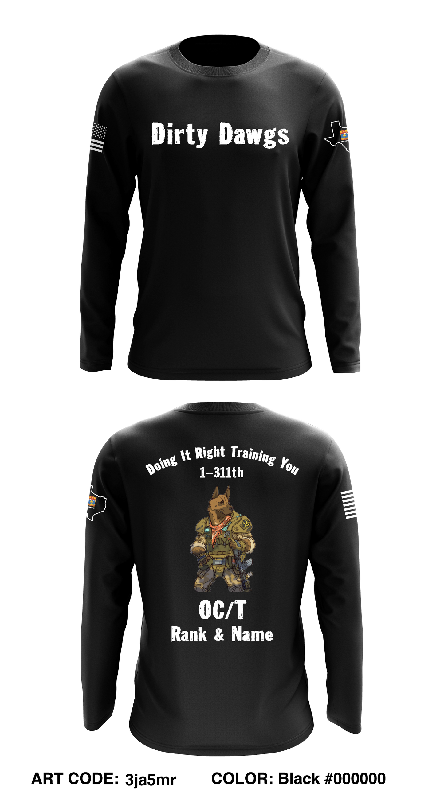 CUSTOM - 1-311th MP Platoon Core Men's LS Performance Tee - 3ja5mr