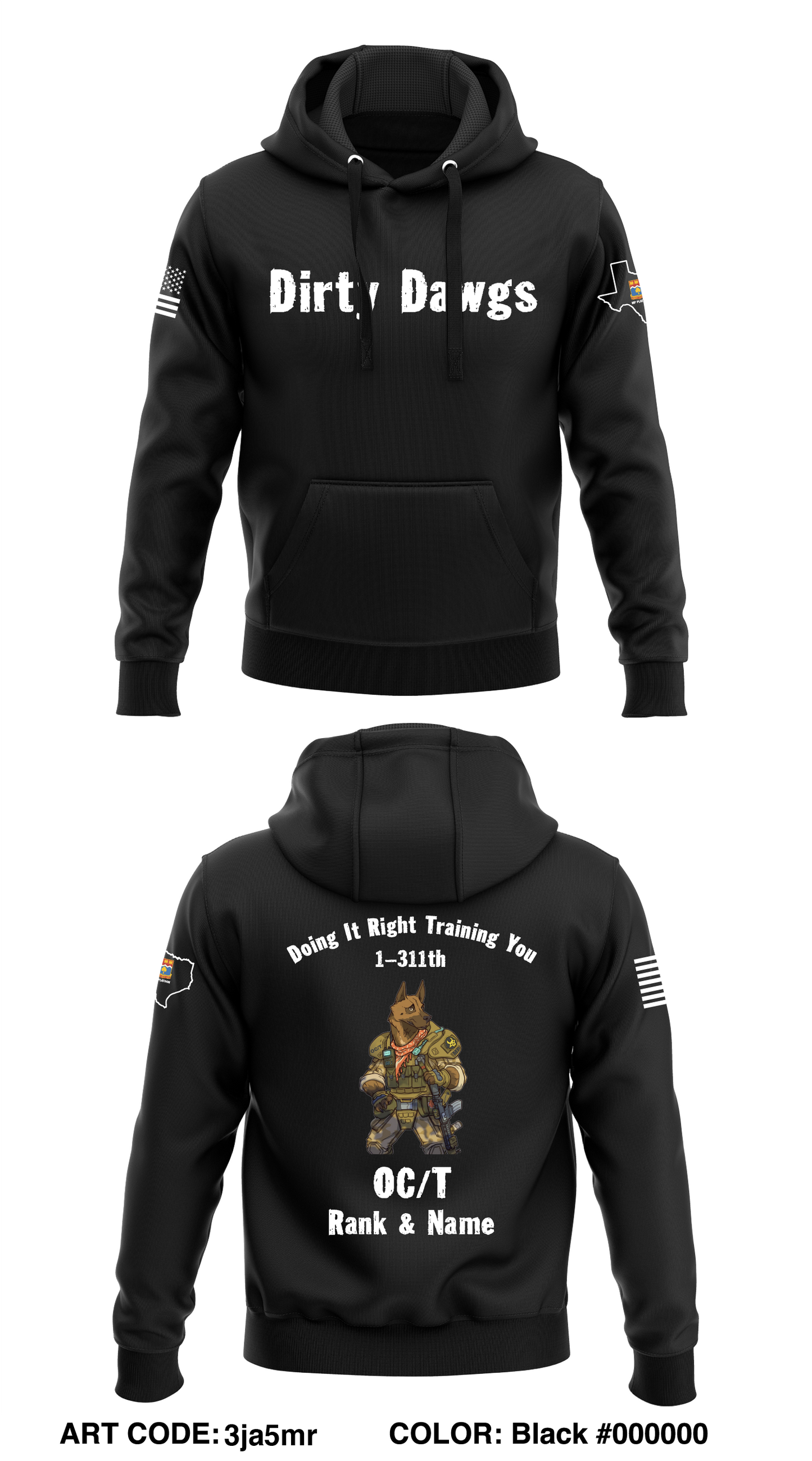 CUSTOM - 1-311th MP Platoon Core Men's Hooded Performance Sweatshirt - 3ja5mr