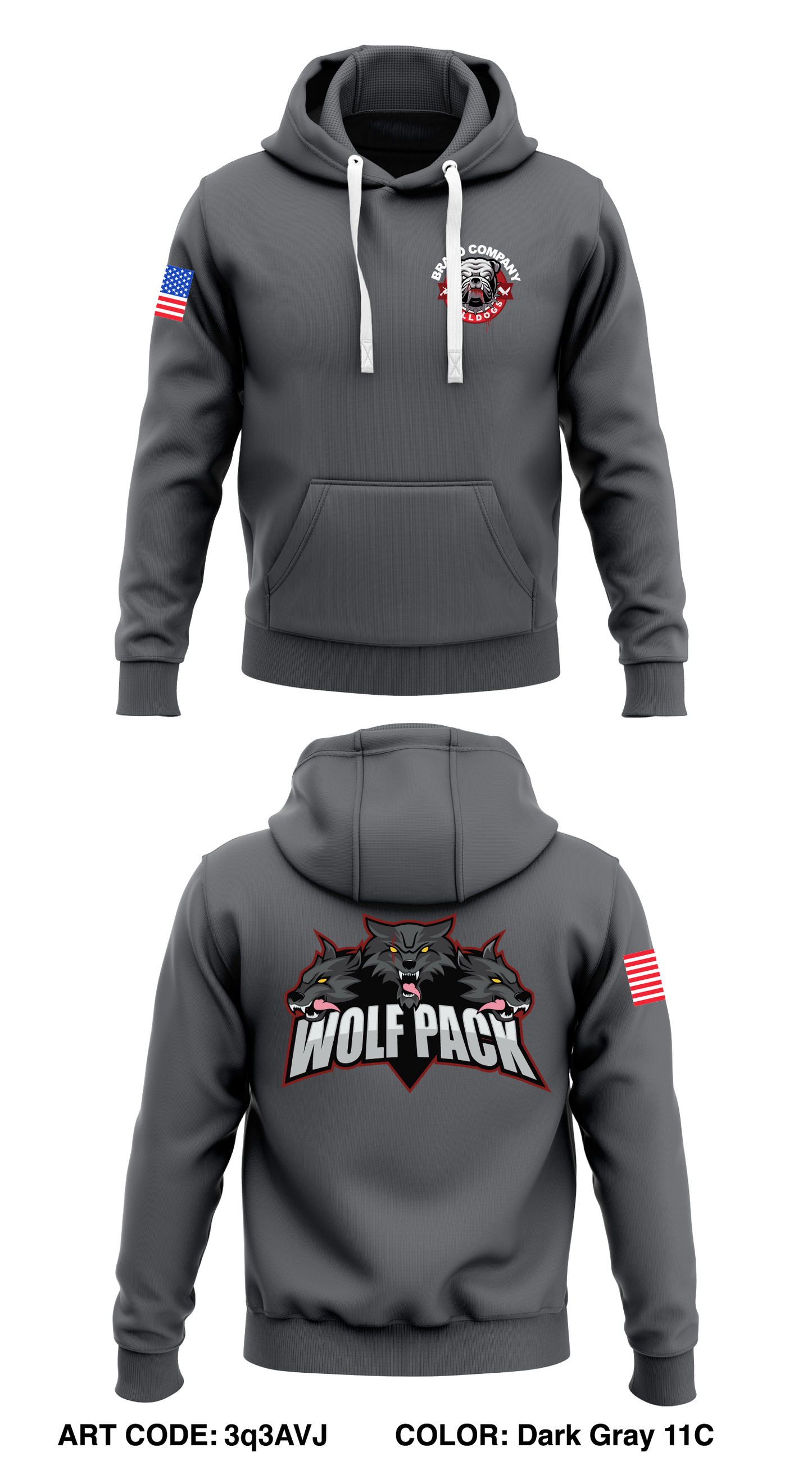 4th Platoon Wolfpack Core Men's Hooded Performance Sweatshirt - 3q3AVJ