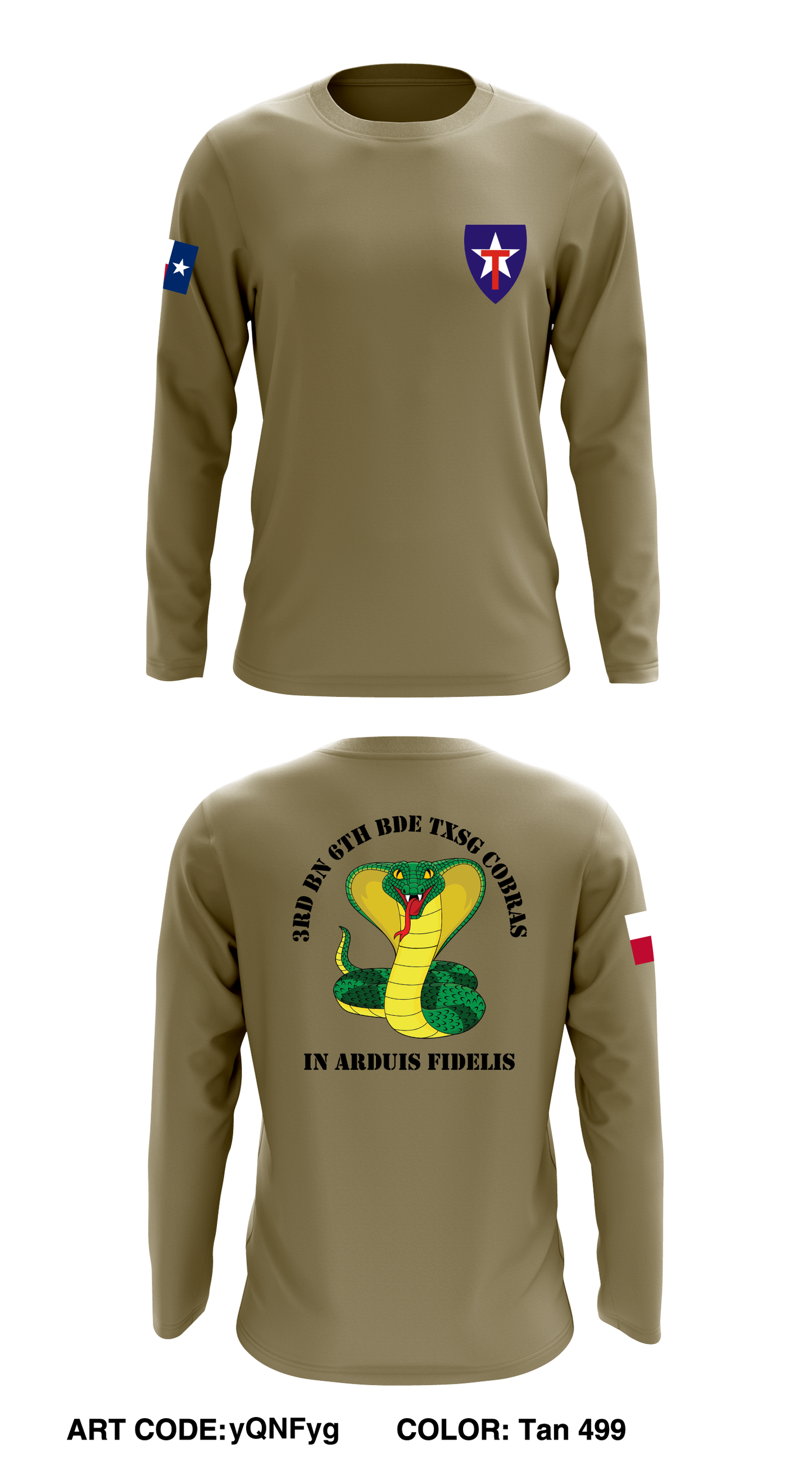 3rd BN 6th BDE TXSG Cobras Core Men's LS Performance Tee - yQNFyg