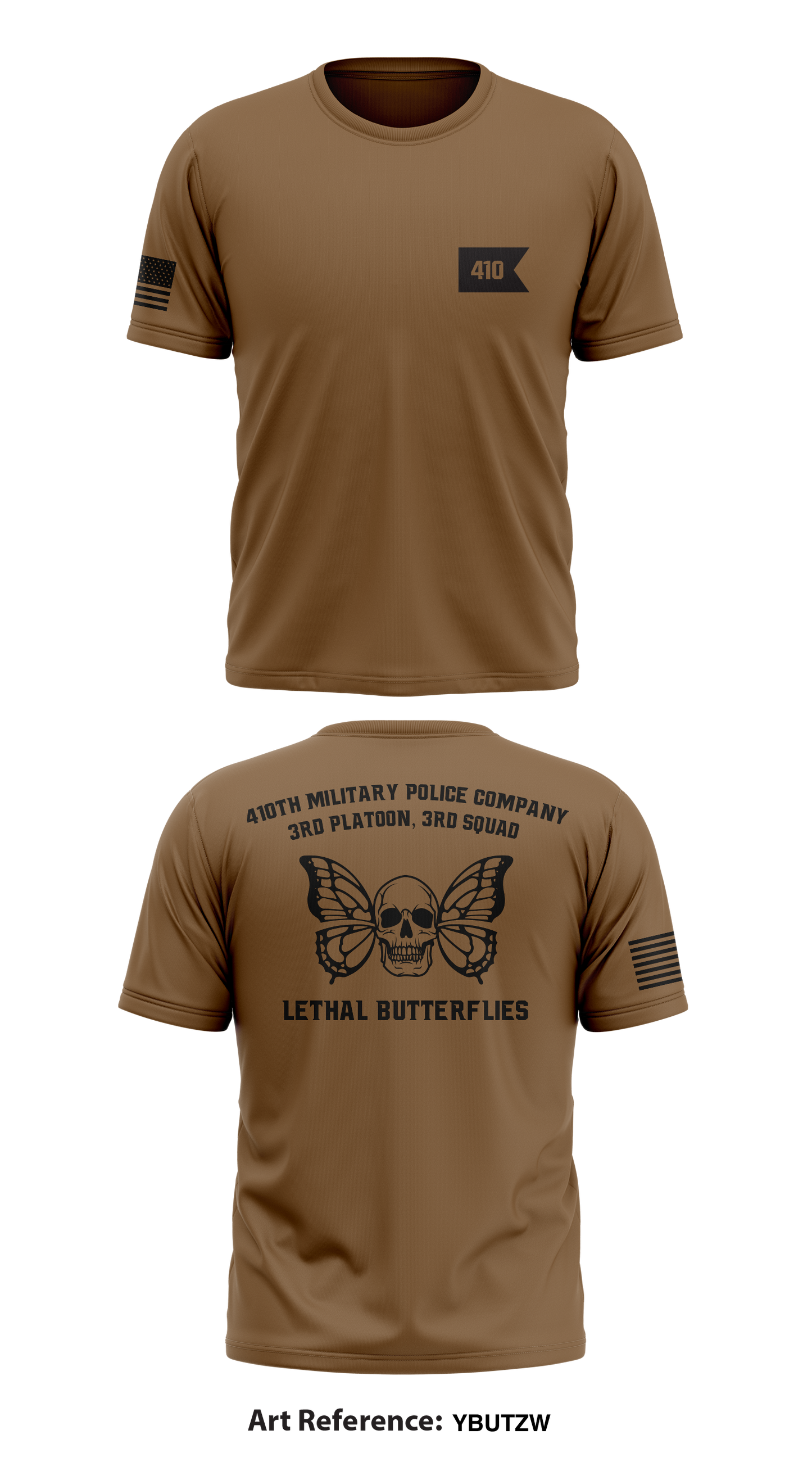 410th Military Police Company, 3rd Platoon, 3rd Squad “Lethal Butterflies” Store 1 Core Men's SS Performance Tee - YbUtzW