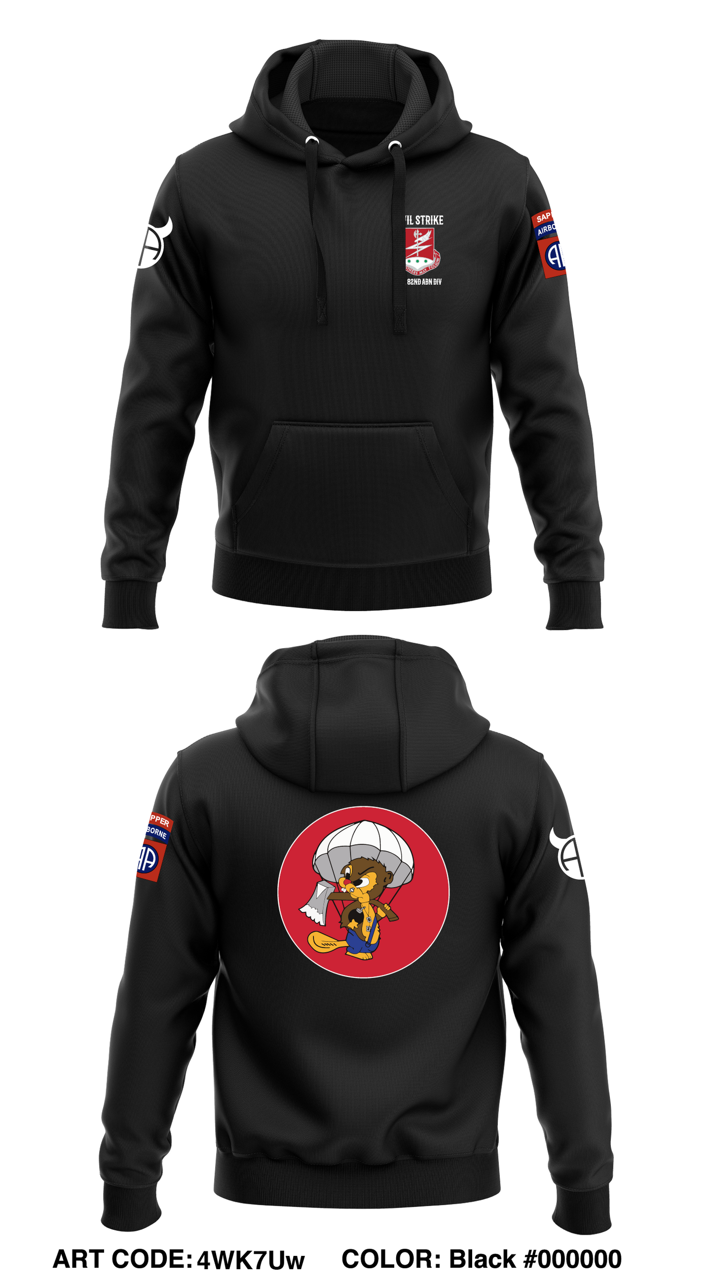 127th EN BN, 1BCT 82nd ABN Div Core Men's Hooded Performance Sweatshirt - 4WK7Uw