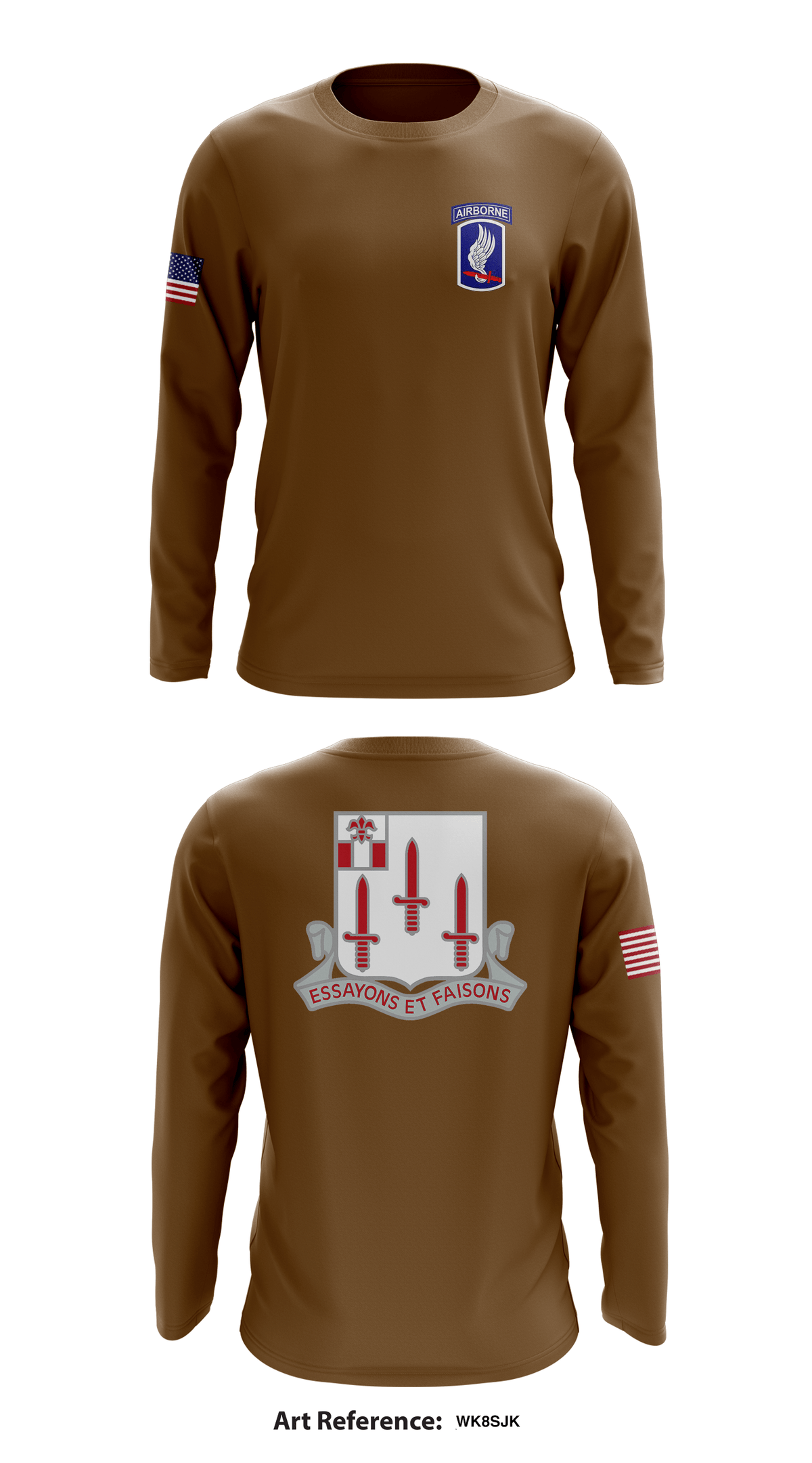 54th BEB, 173rd IBCT (A) Store 1 Core Men's LS Performance Tee - wk8SJk
