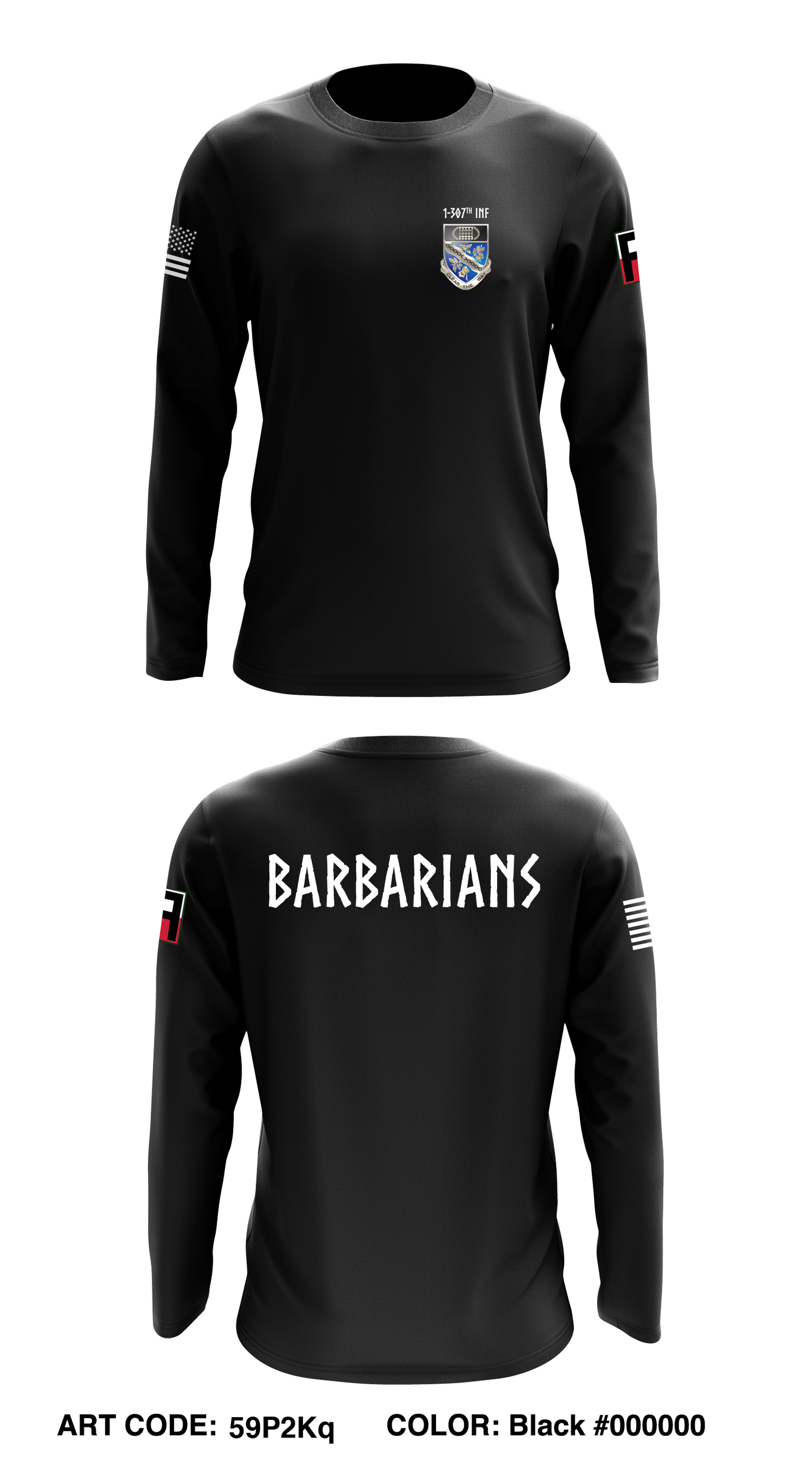 1-307 Infantry Core Men's LS Performance Tee - 59P2Kq