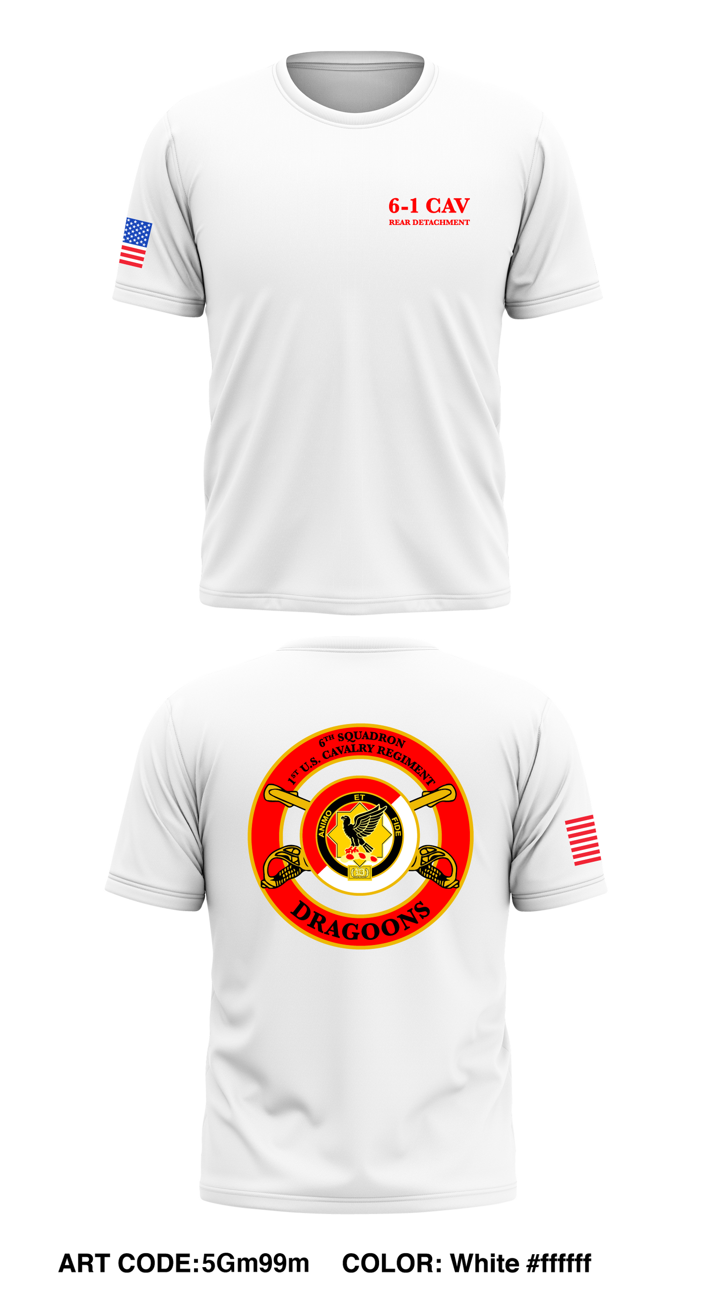 6-1 CAV Rear Detachment Core Men's SS Performance Tee - 5Gm99m